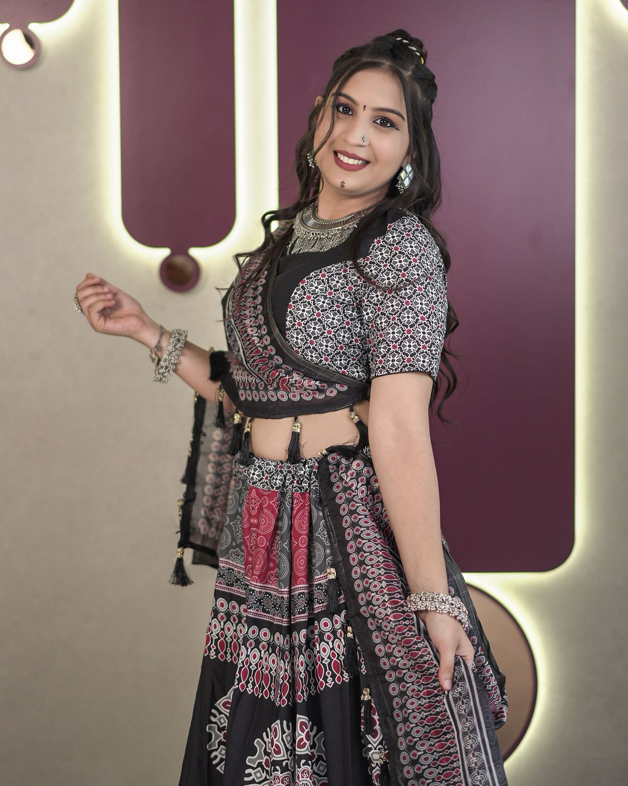 Timeless Black Ajarakh Navratri Chaniya Choli