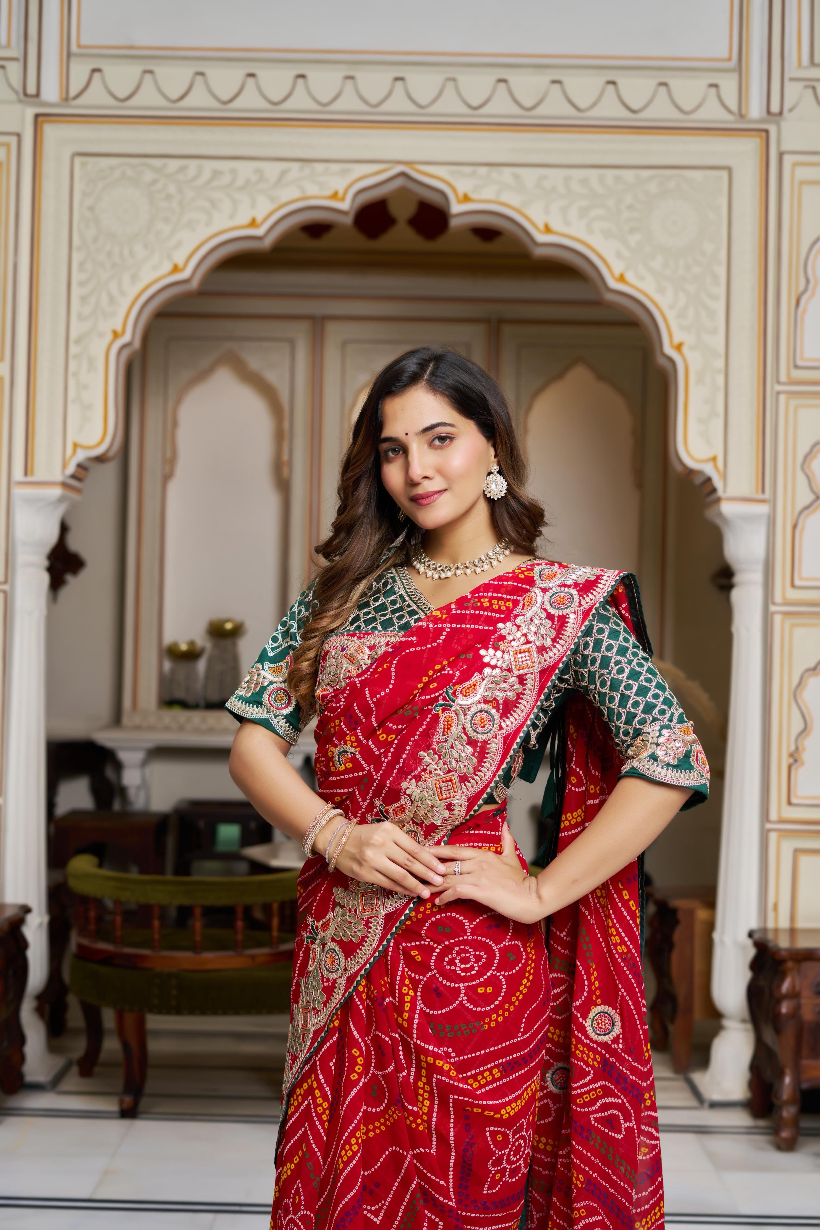 New Bandhni Designer Sari For Festival