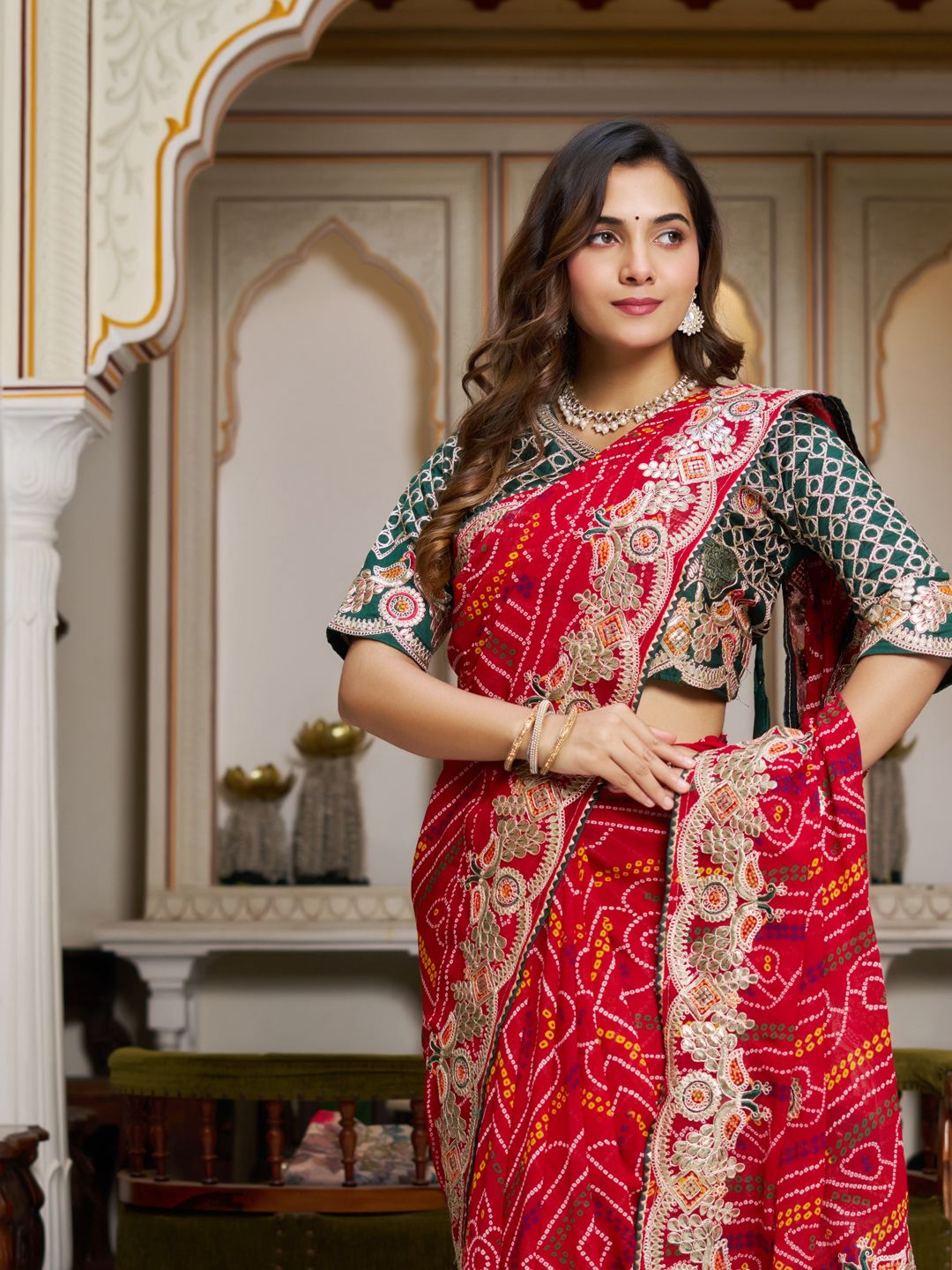 New Bandhni Designer Sari For Festival