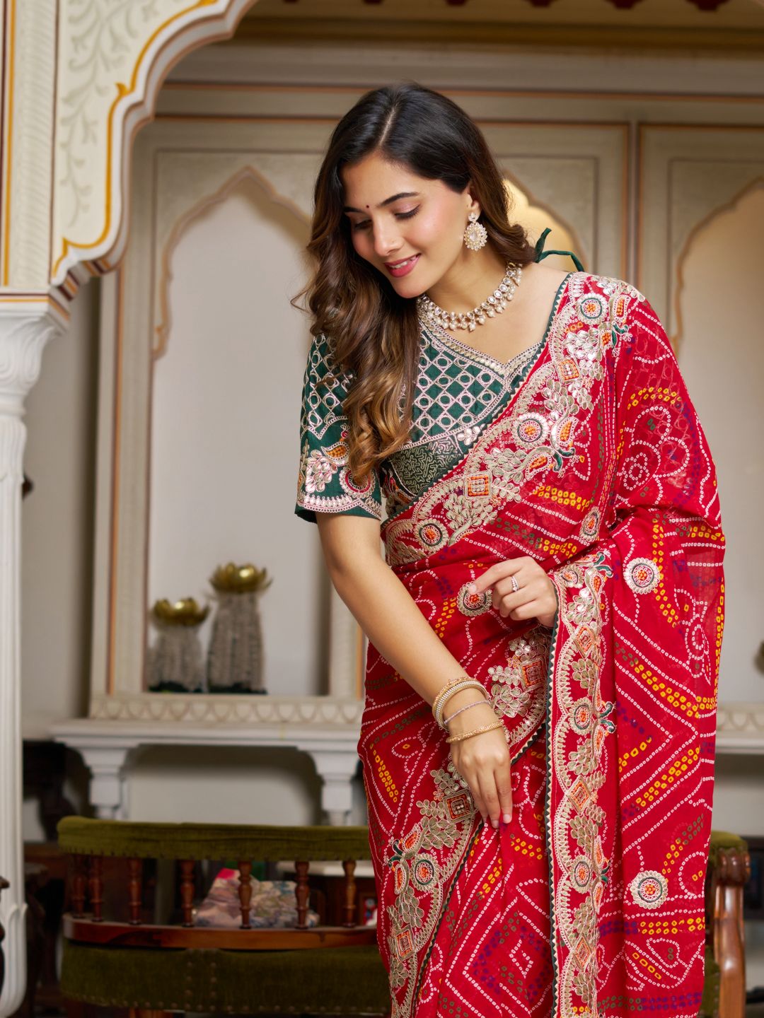 New Bandhni Designer Sari For Festival