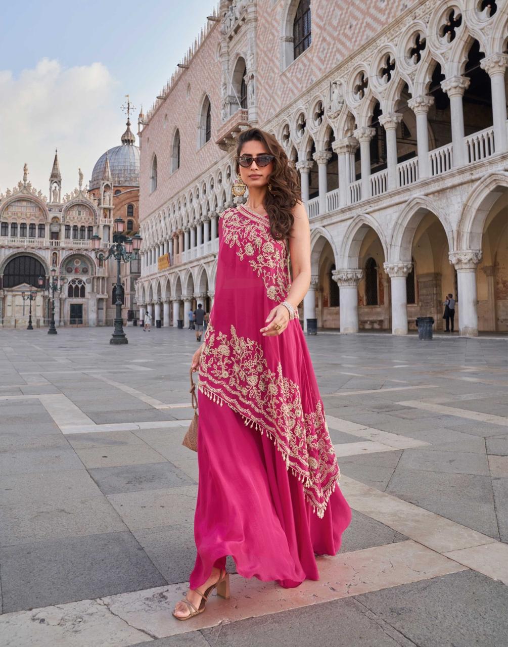 Real Premium Crepe Latest Trendy Stylist Top with Palazzo Set