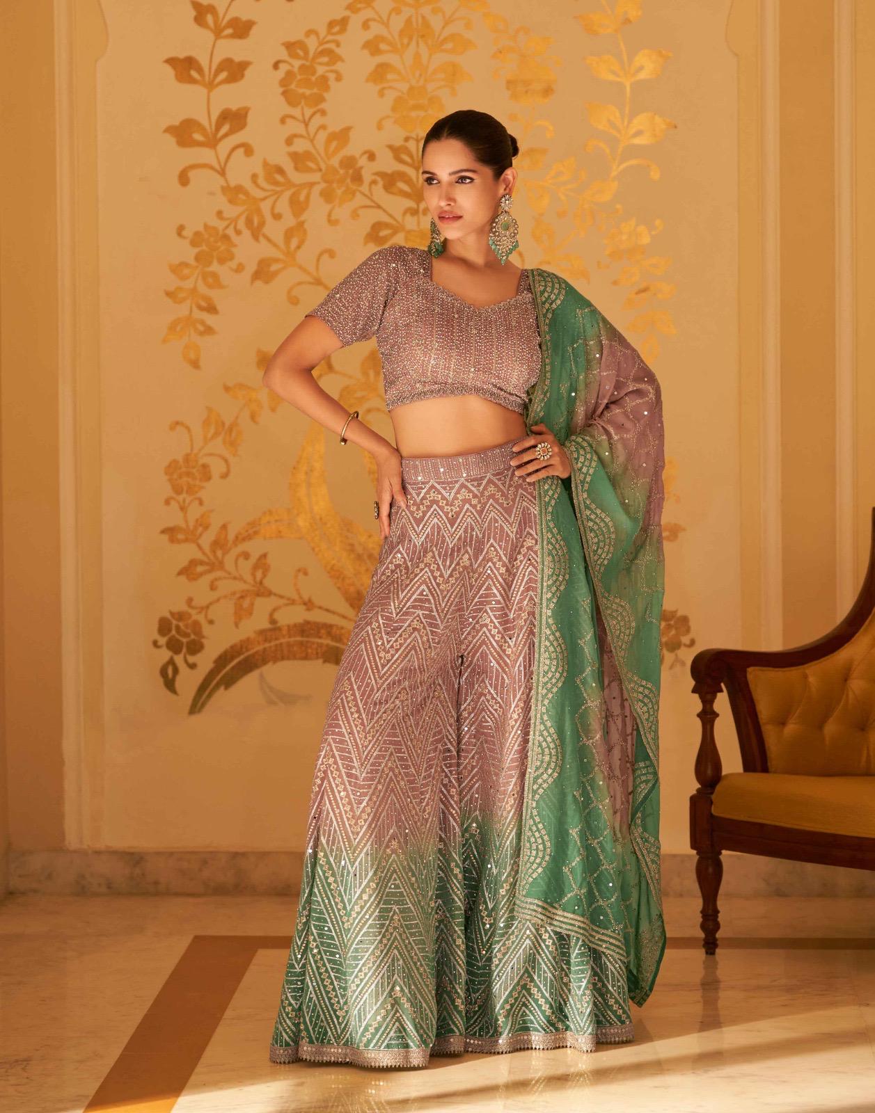 Designer Blouse & Palazzo Set
