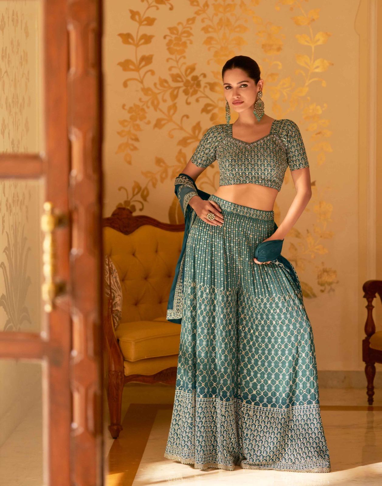 Designer Blouse & Palazzo Set