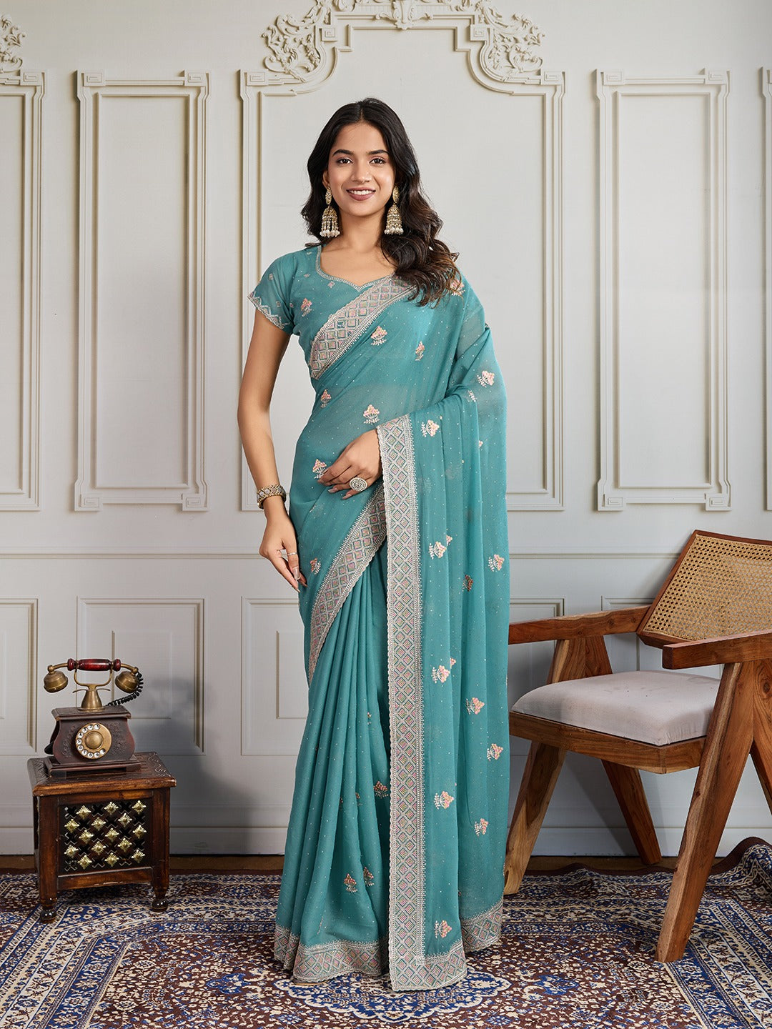 Party Wear Soft  Star Georgette  Saree