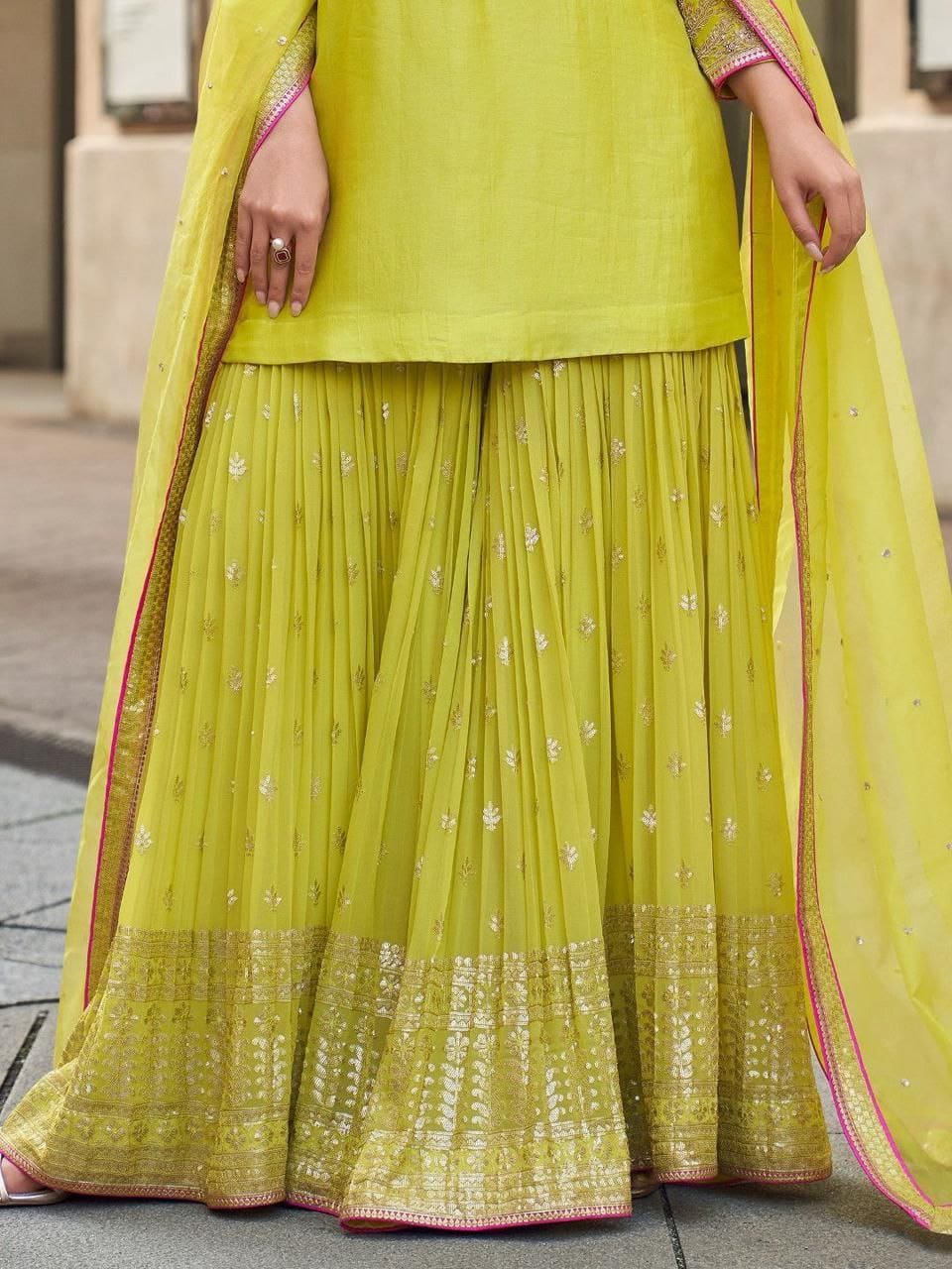 Silk Women Kurti With Dupatta & Bottomwear