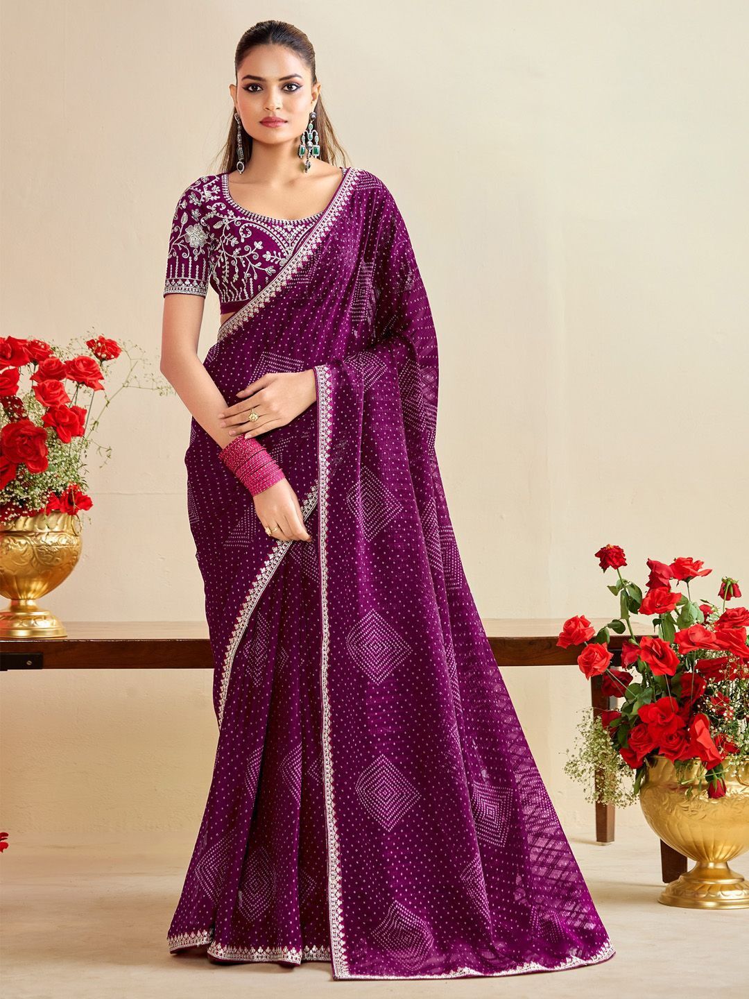 georgette beautiful attractive women's saree