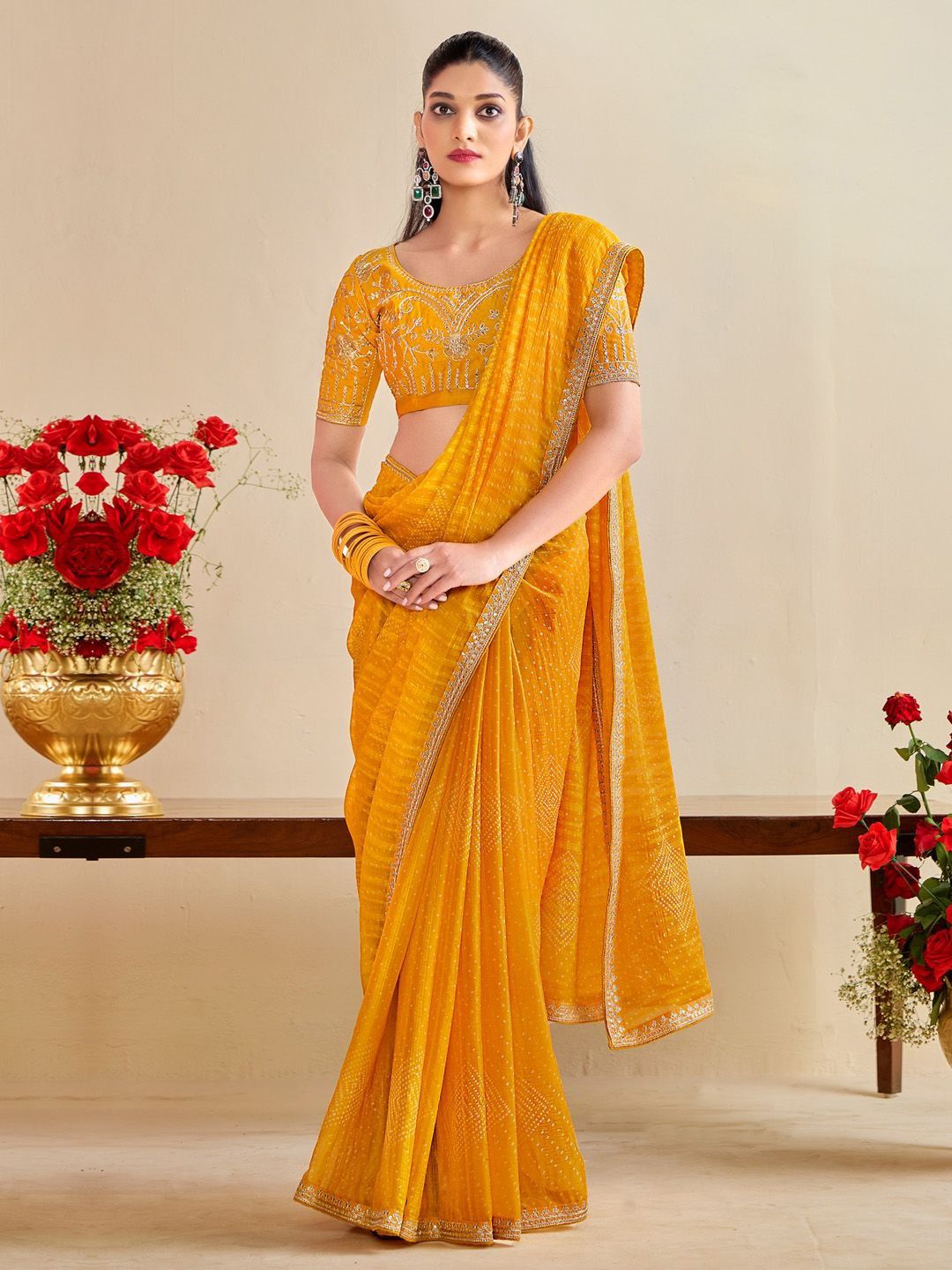 georgette beautiful attractive women's saree