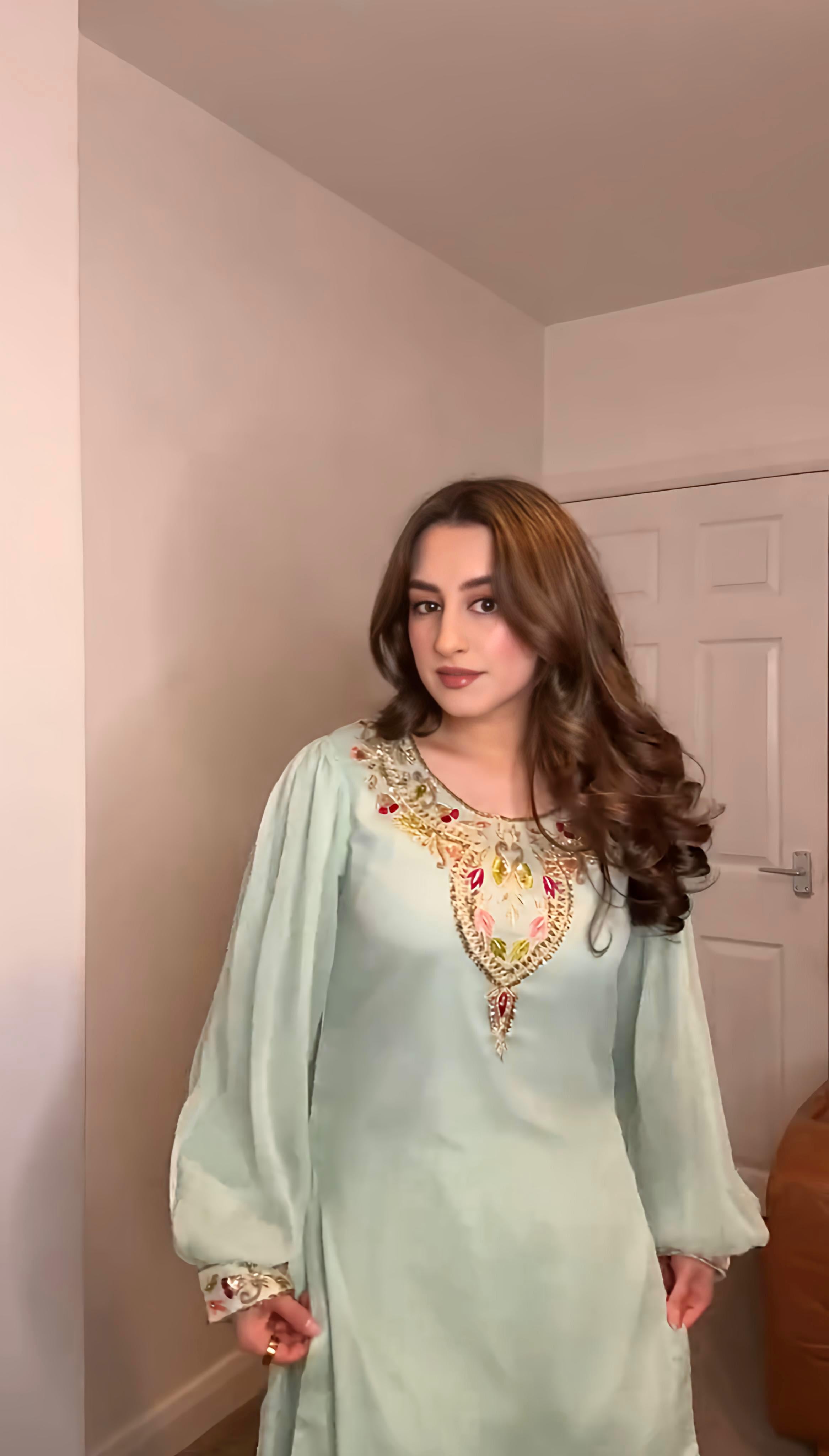 Women's Faux Georgette Embroidered Sharara Suit