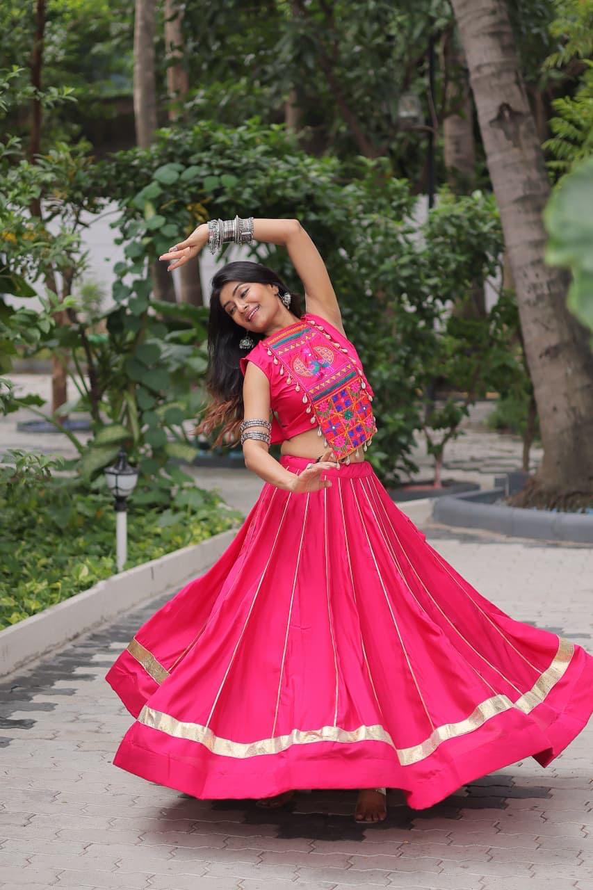 Roman With Attractive Gota Patti Lace Lehenga Choli