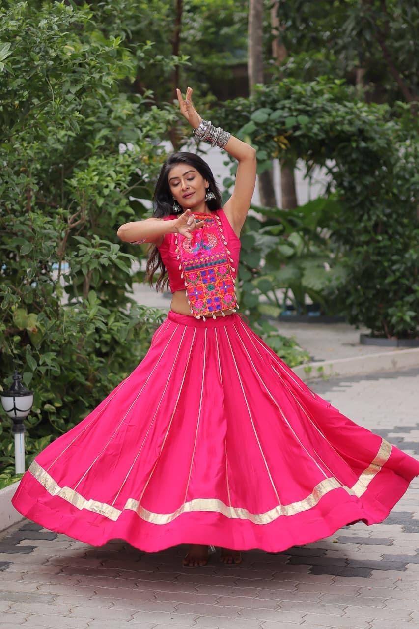 Roman With Attractive Gota Patti Lace Lehenga Choli