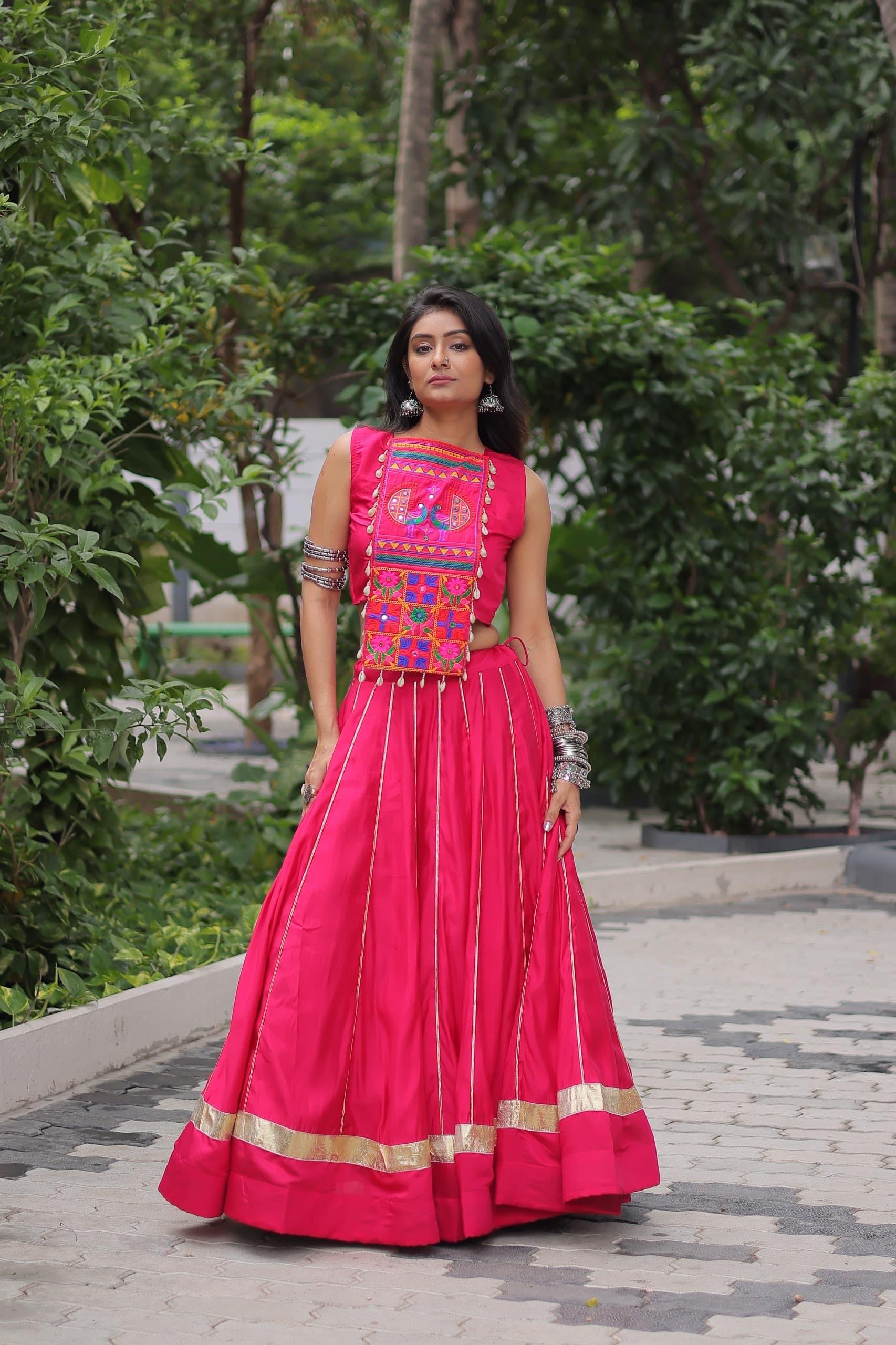 Roman With Attractive Gota Patti Lace Lehenga Choli