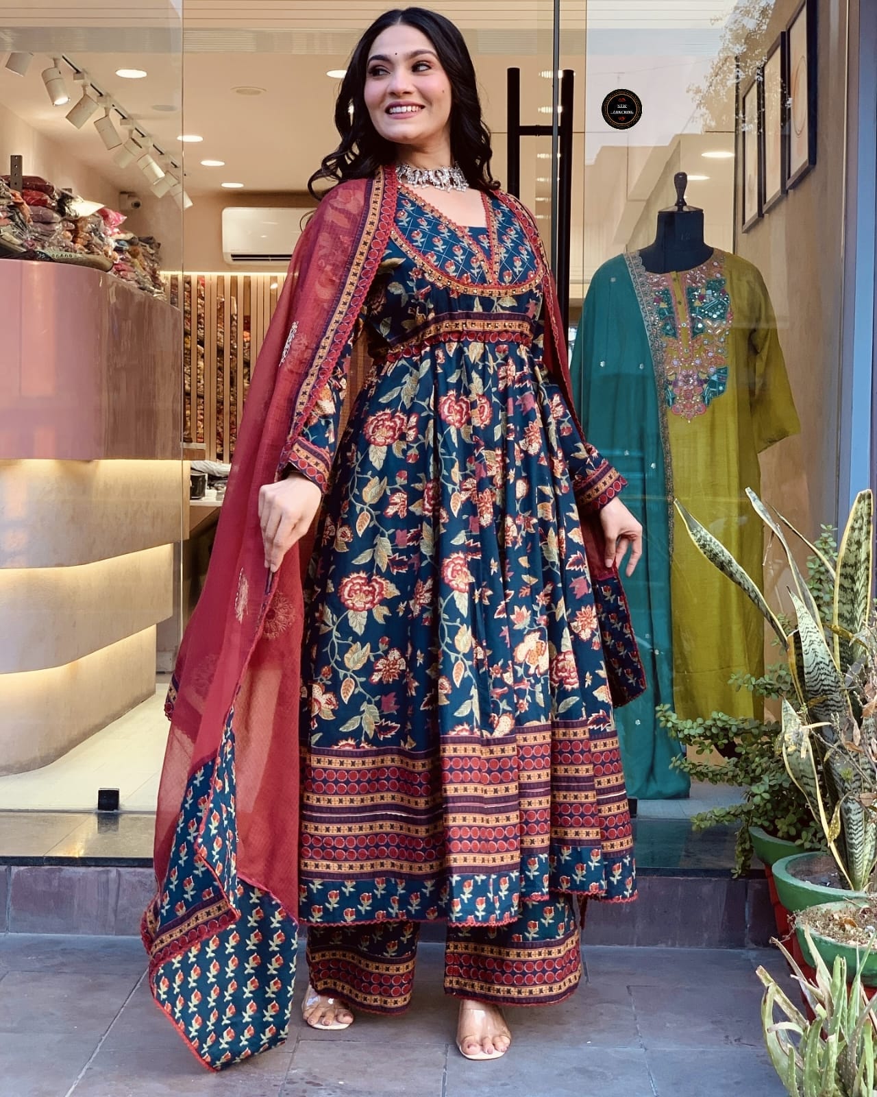 Women's Beautiful Heavy Anarkali Embroidered Kurti