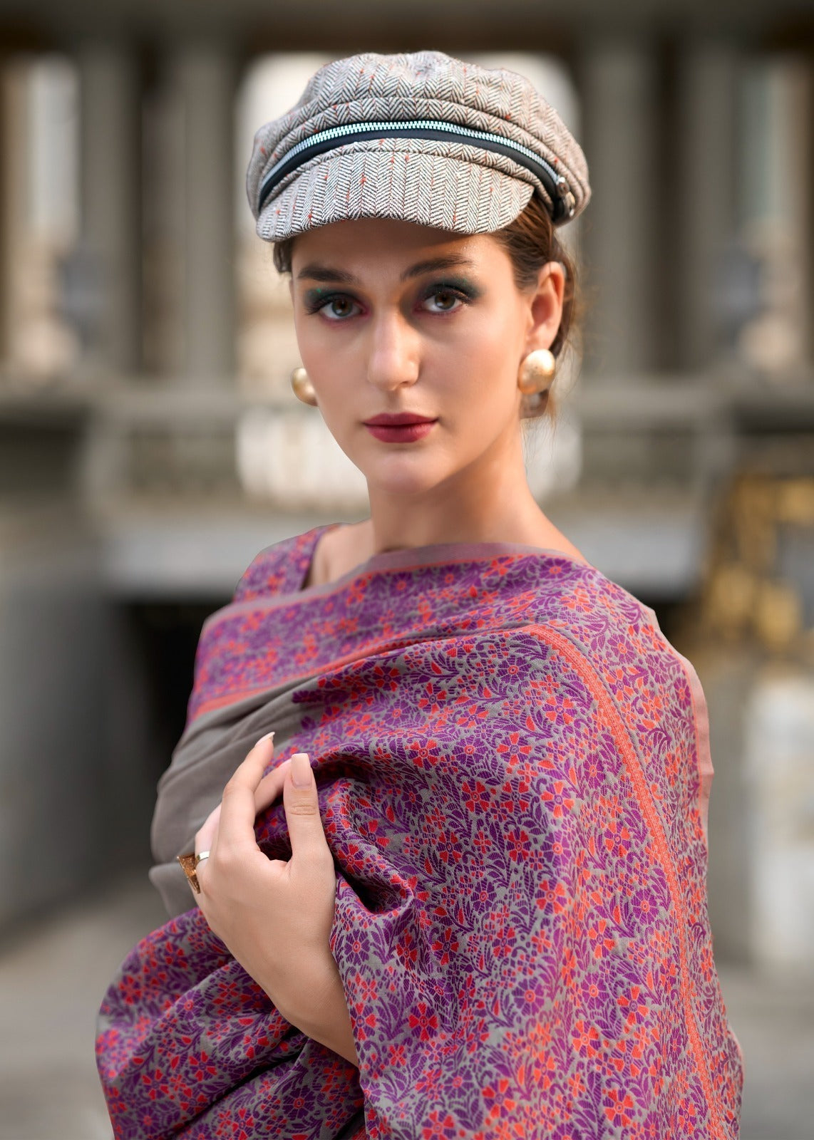Soft Linen Cotton Minakari Saree with Blouse