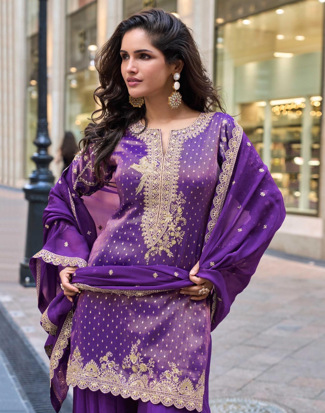 Simar Silk Embroidered Suit