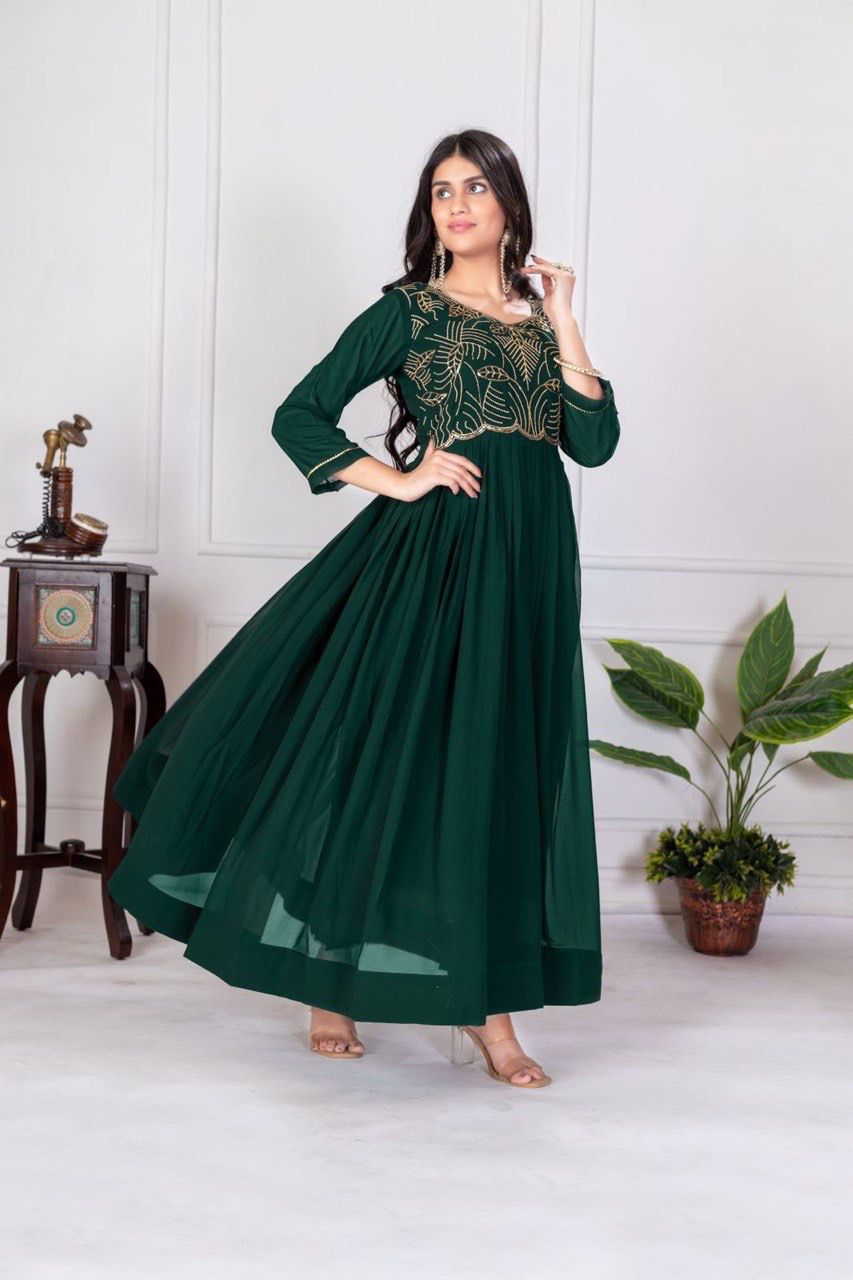 Zaria Luxe Embroidered Gown