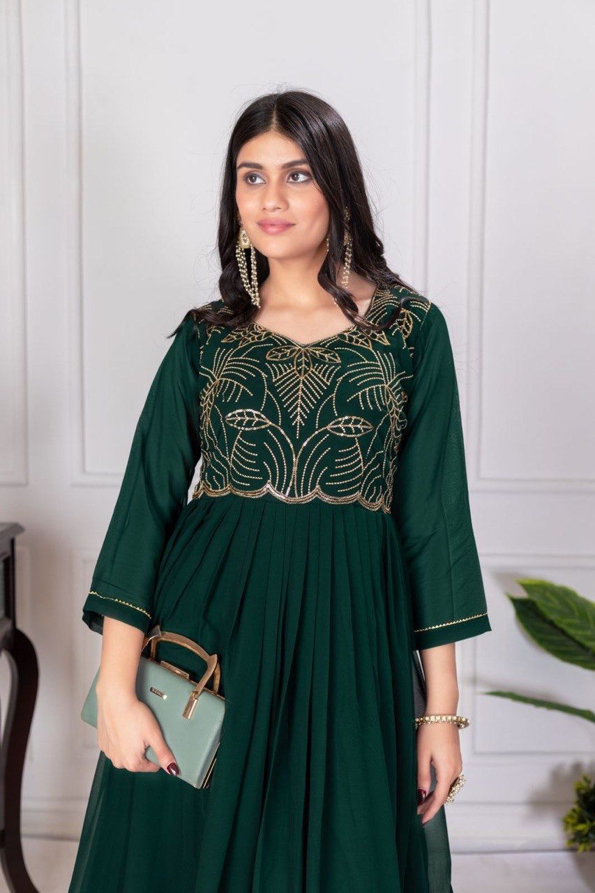 Zaria Luxe Embroidered Gown