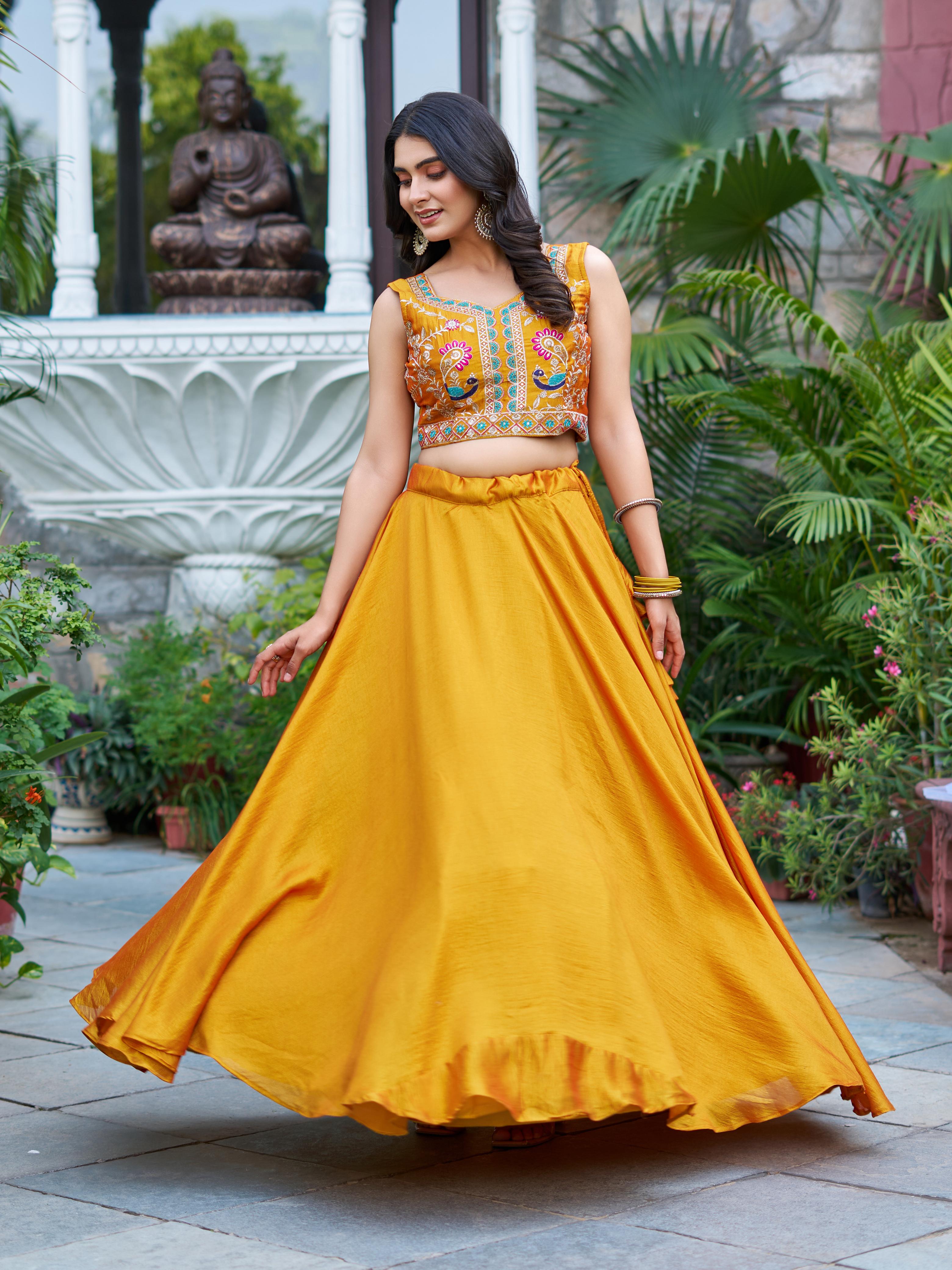 Vichitra Embroidered Lehenga Choli with Koti
