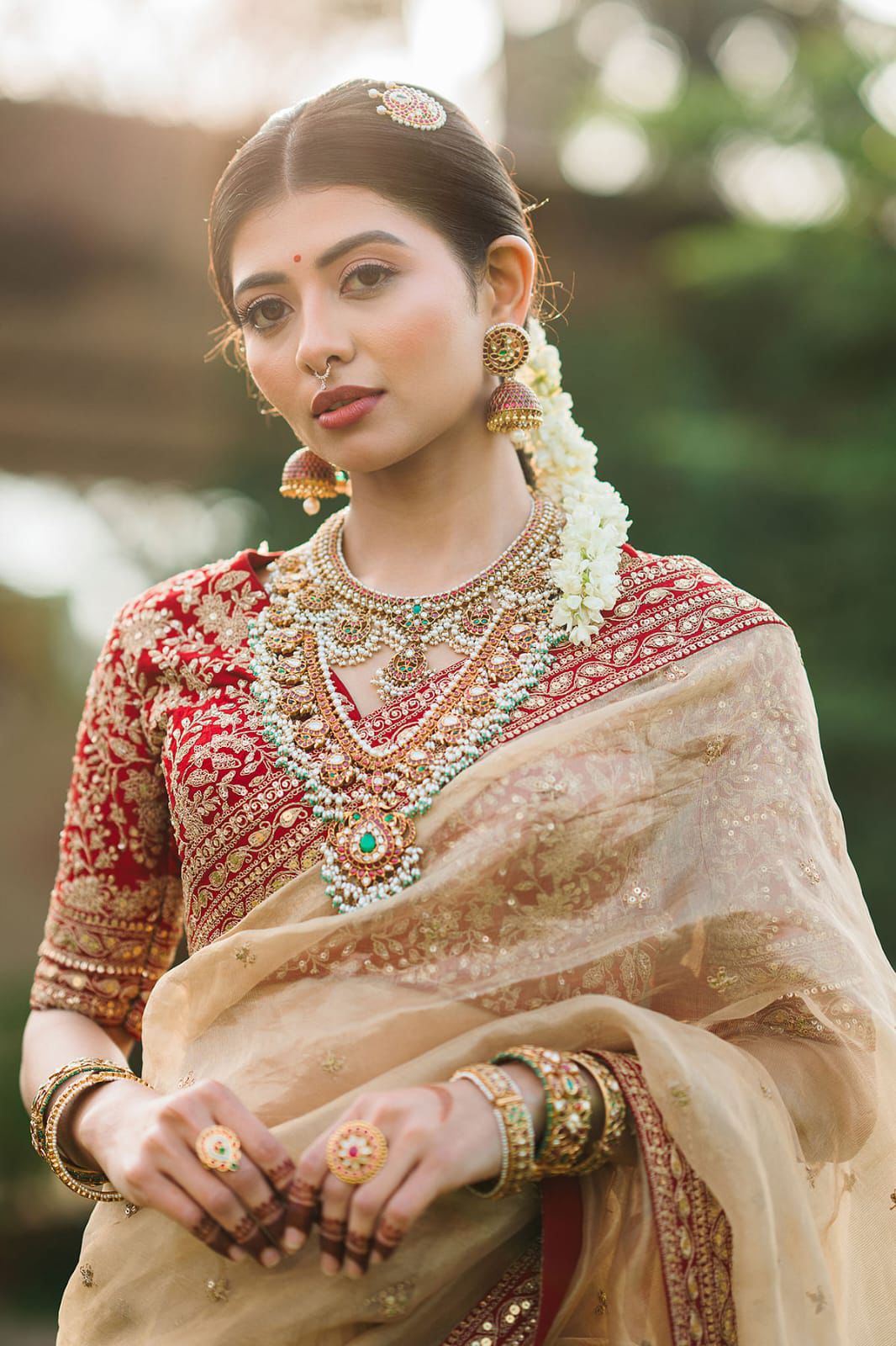 Designer Jimmy Choo Saree with Zari Work