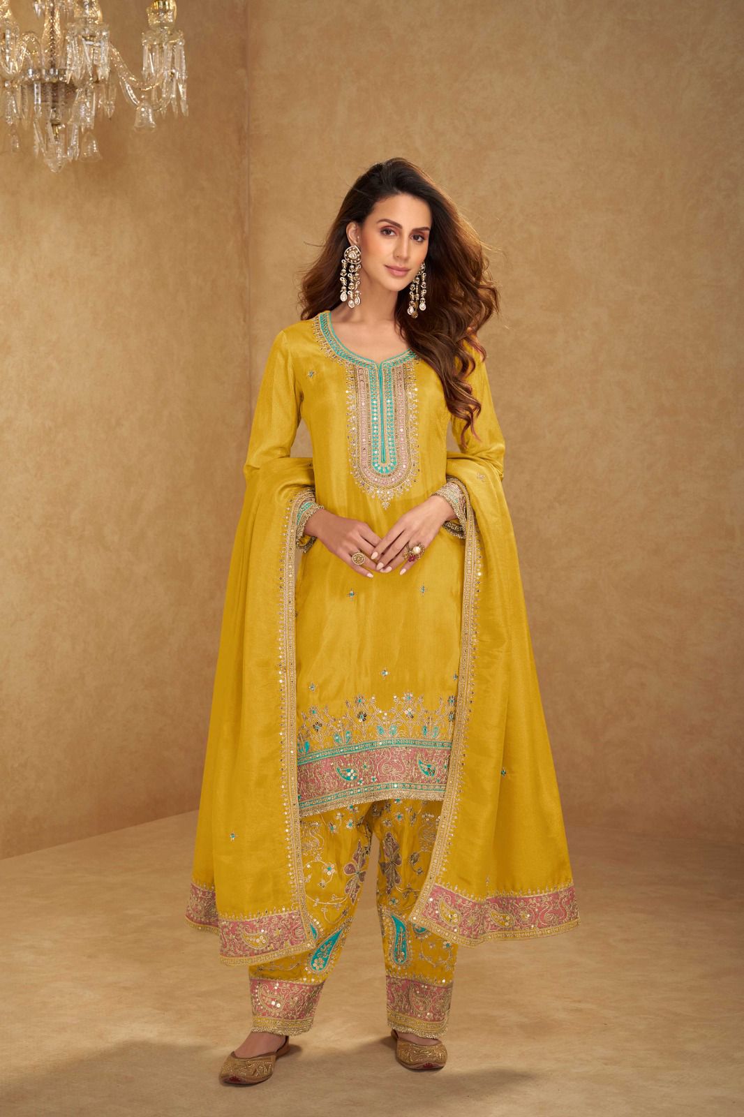 Simar Silk Embroidered Suit Set
