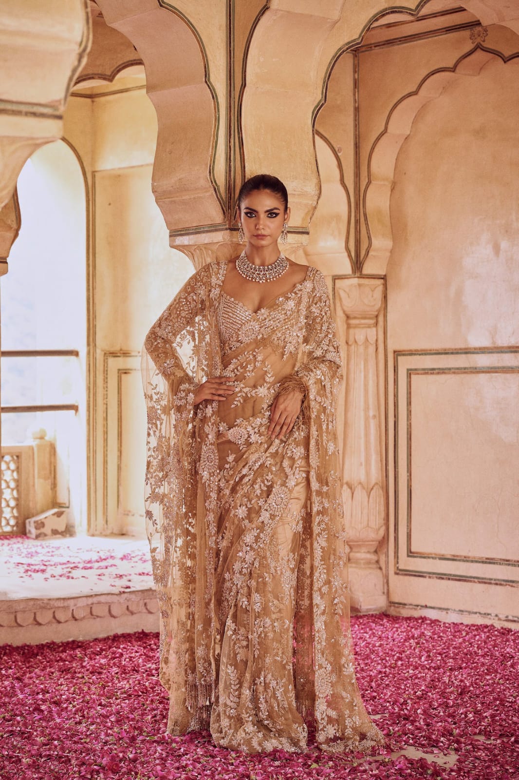 Exclusive Rich Look Sequence And Embroidered Heavy Net Saree