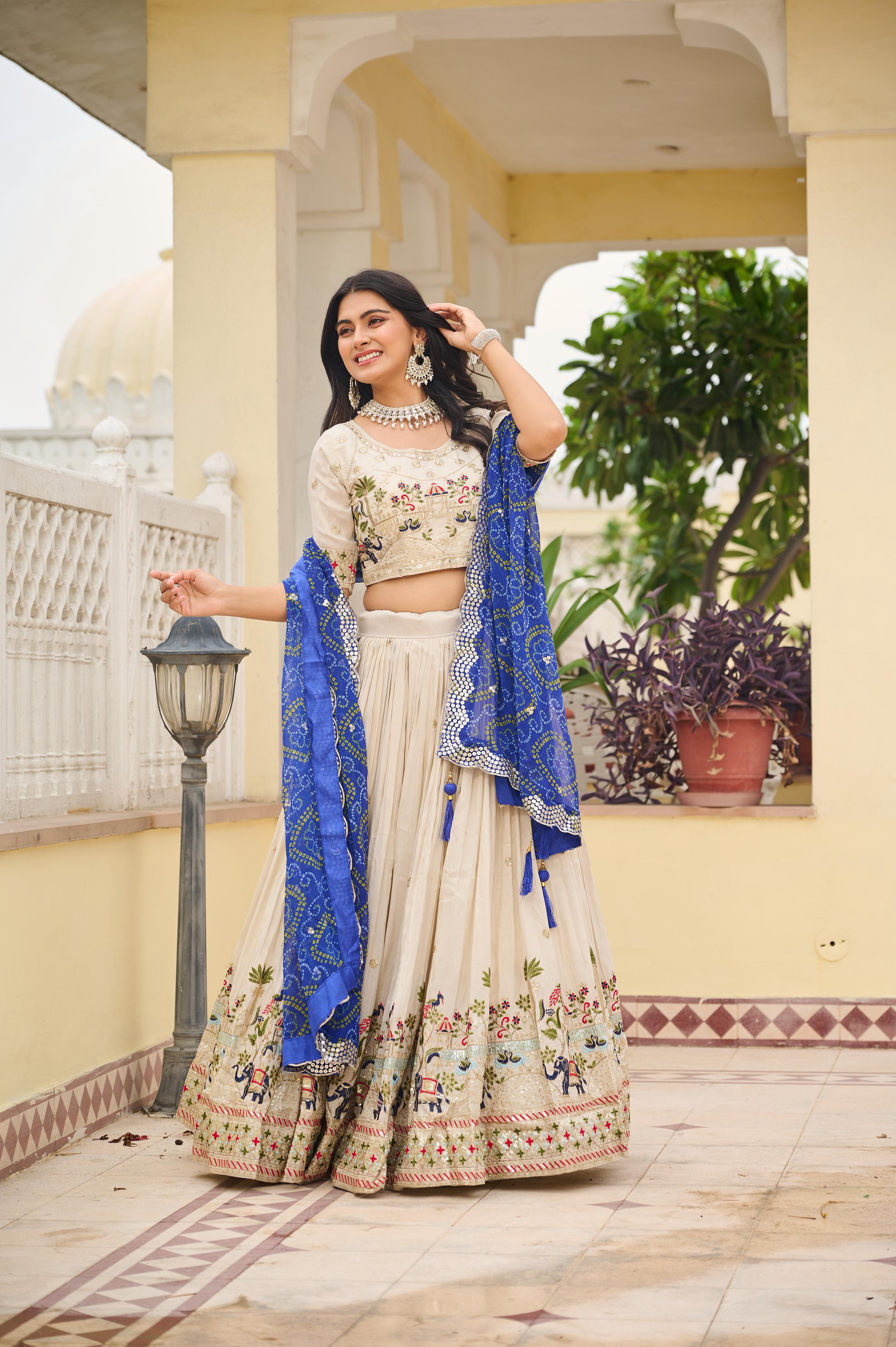 Pure Tissue Silk Lehenga Choli With Dupatta