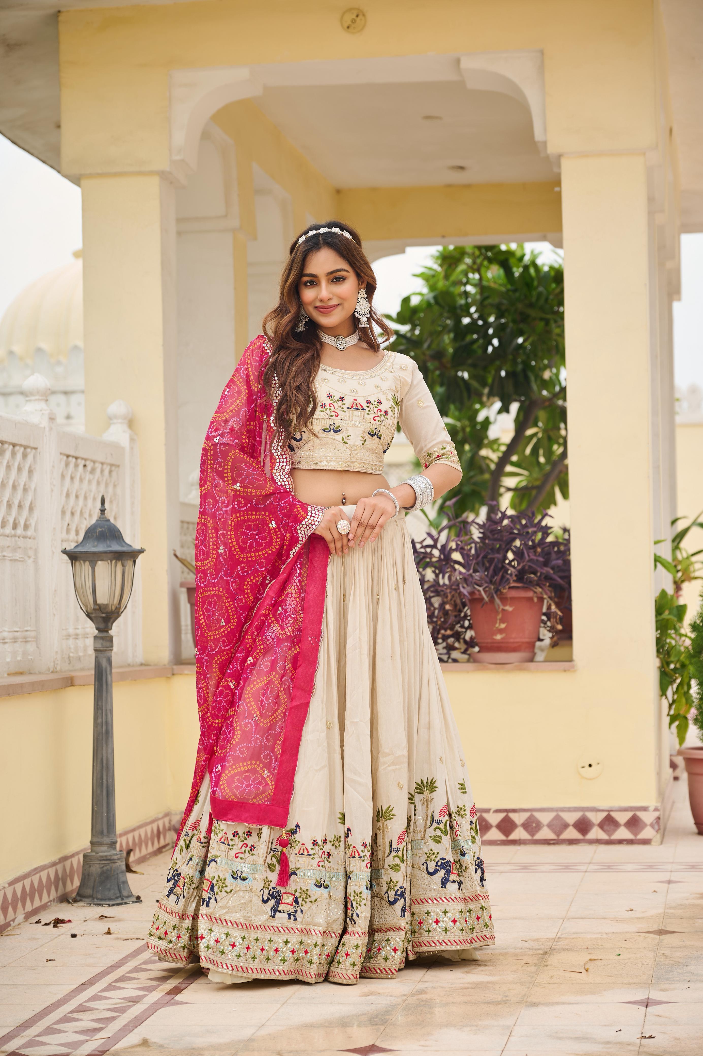 Pure Tissue Silk Lehenga Choli With Dupatta