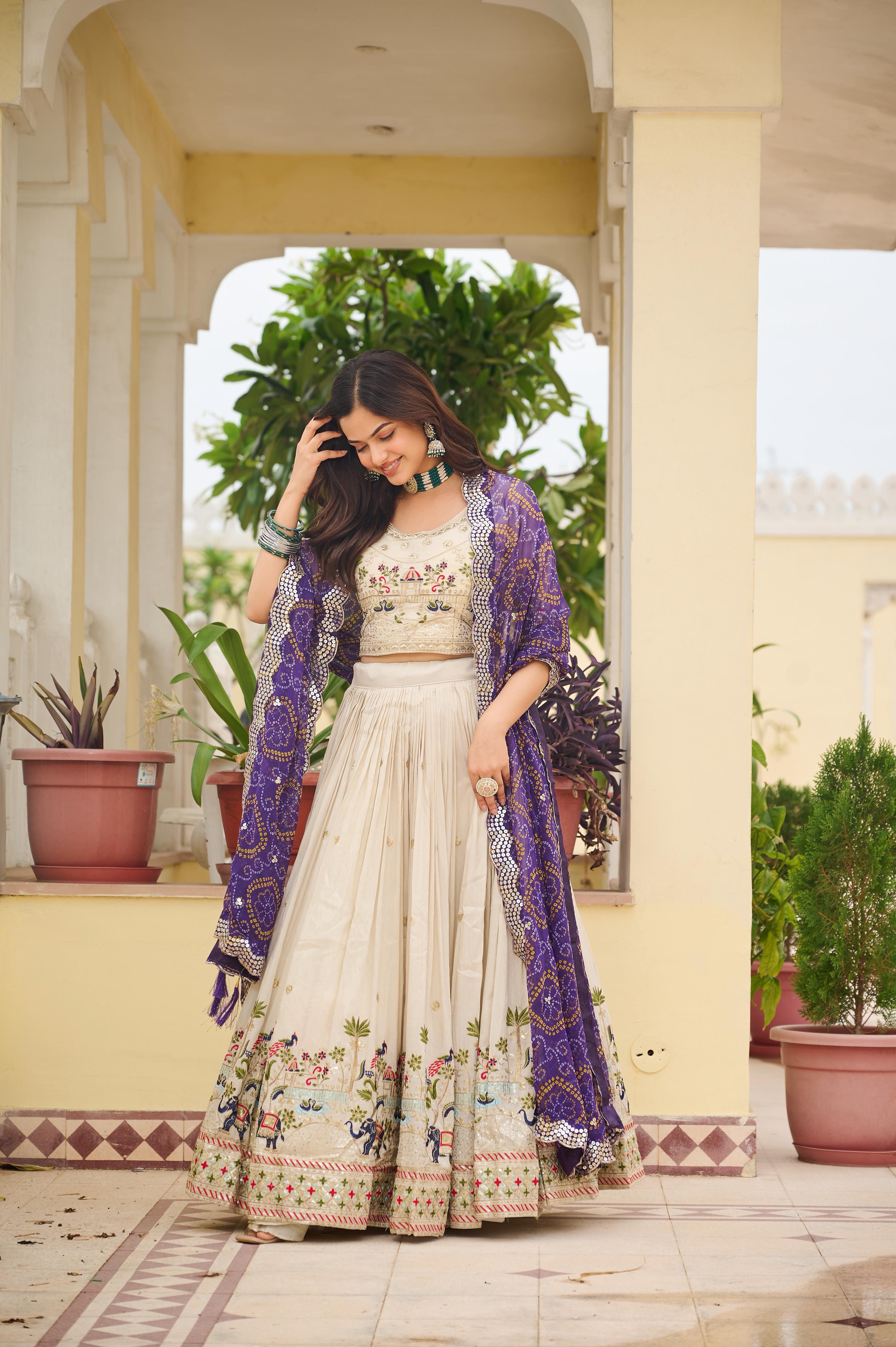 Pure Tissue Silk Lehenga Choli With Dupatta