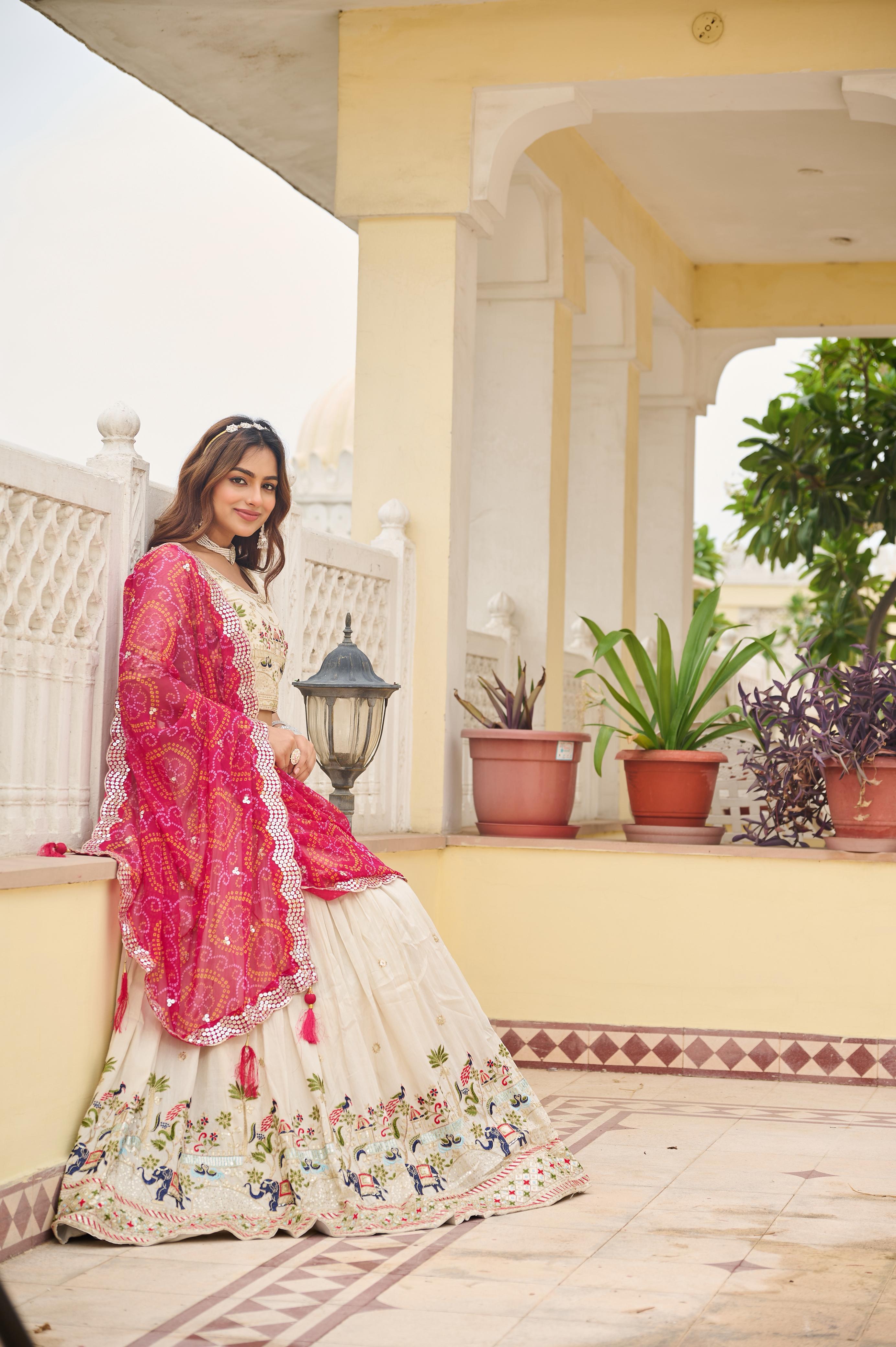 Pure Tissue Silk Lehenga Choli With Dupatta