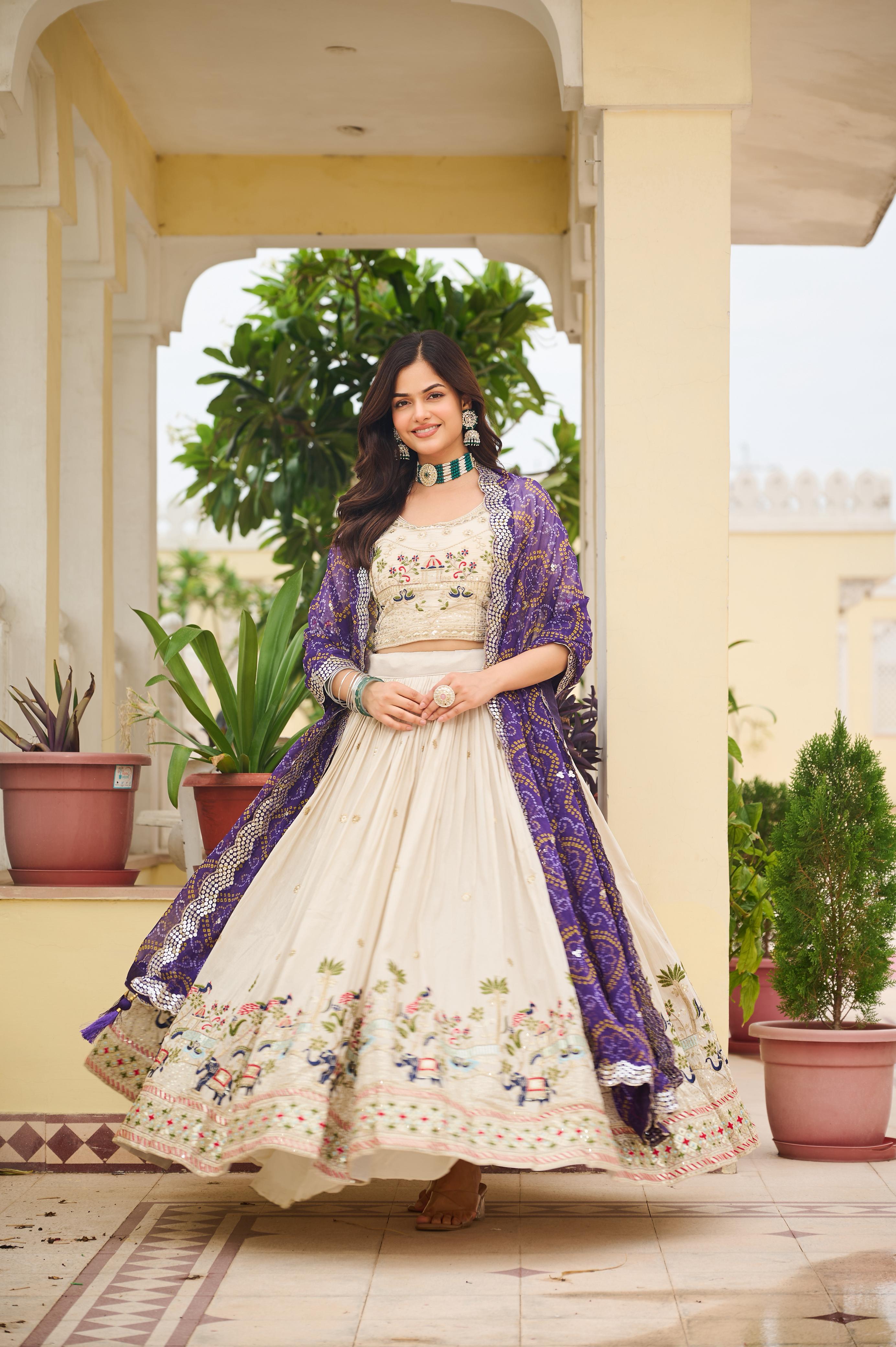 Pure Tissue Silk Lehenga Choli With Dupatta