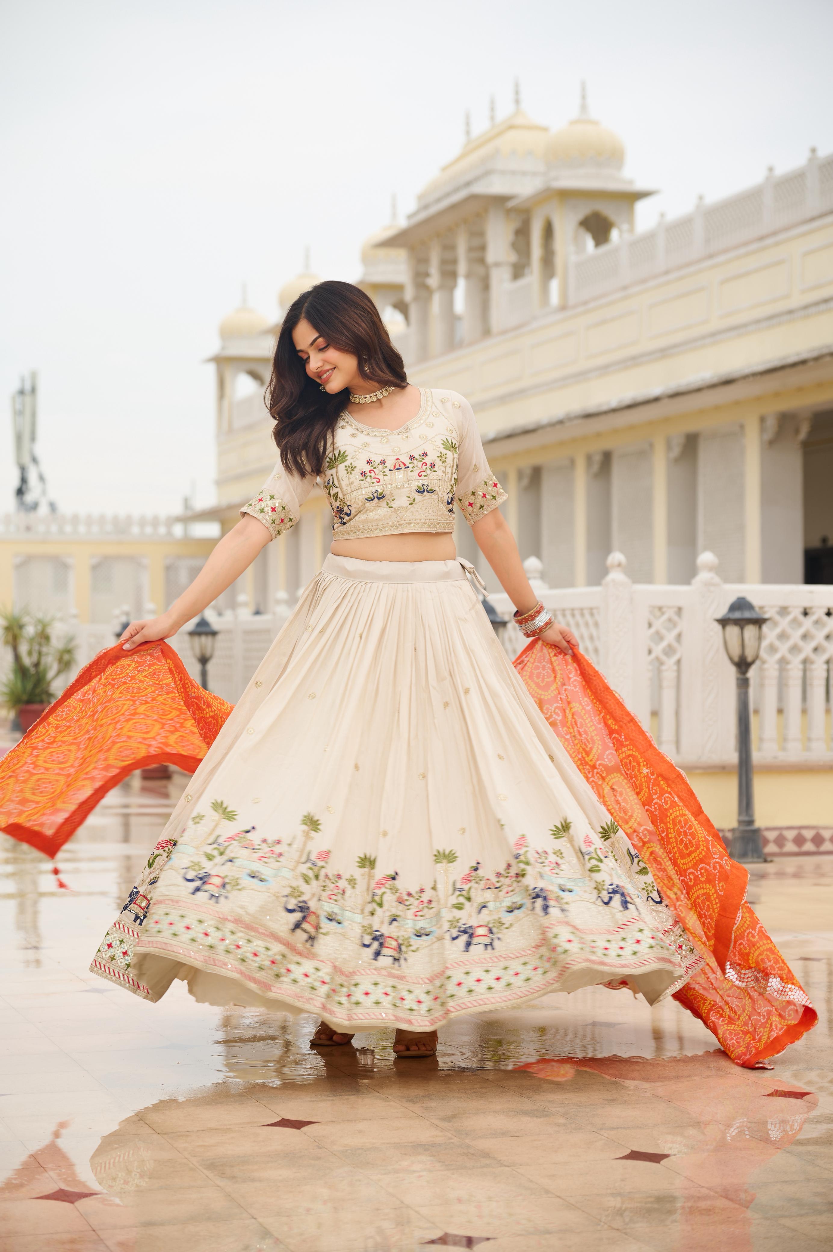 Pure Tissue Silk Lehenga Choli With Dupatta