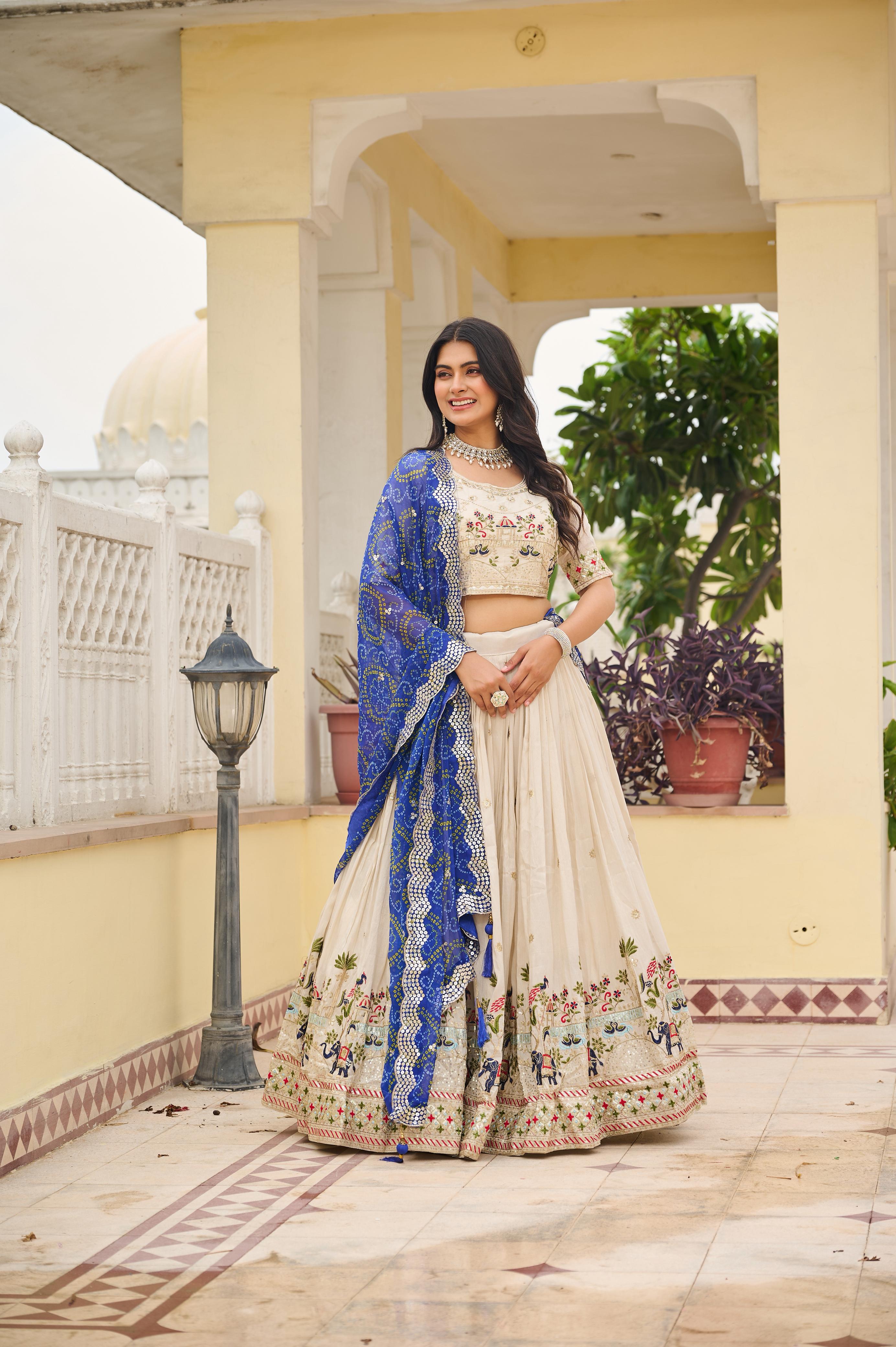 Pure Tissue Silk Lehenga Choli With Dupatta