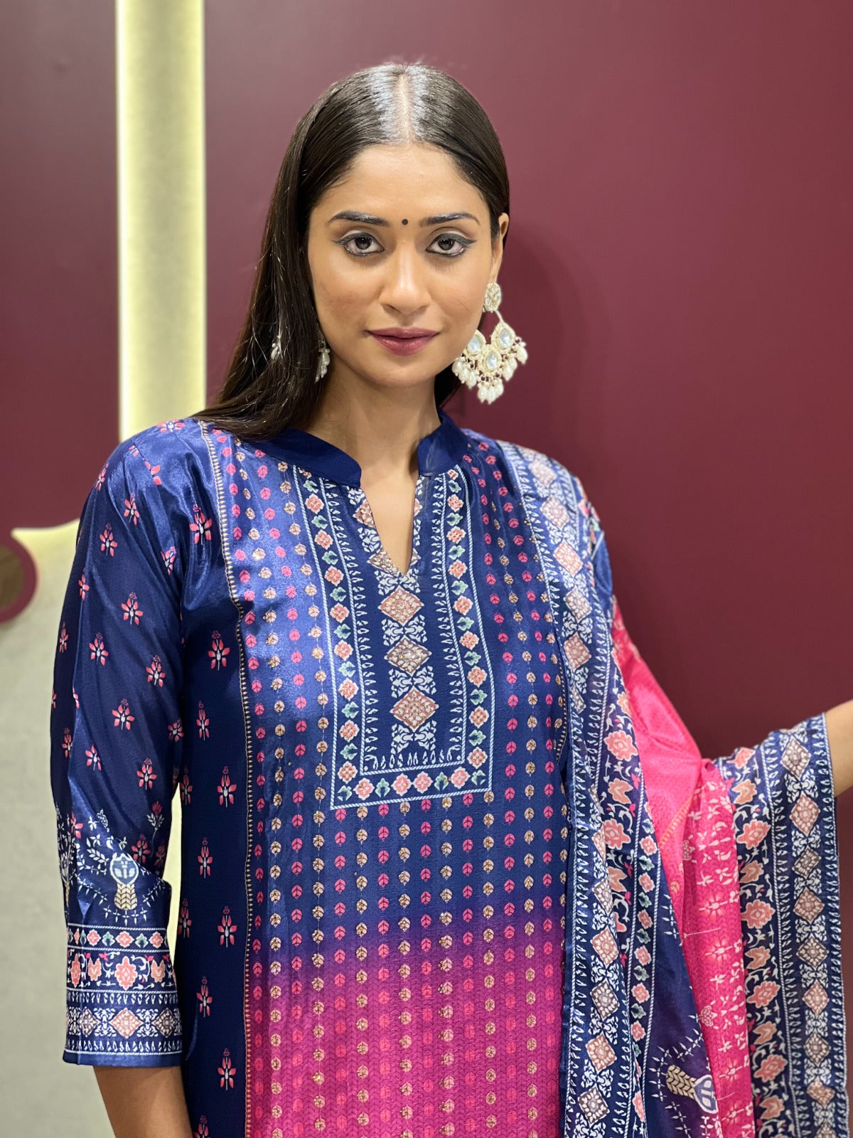 Traditional Chinon Kurta Set