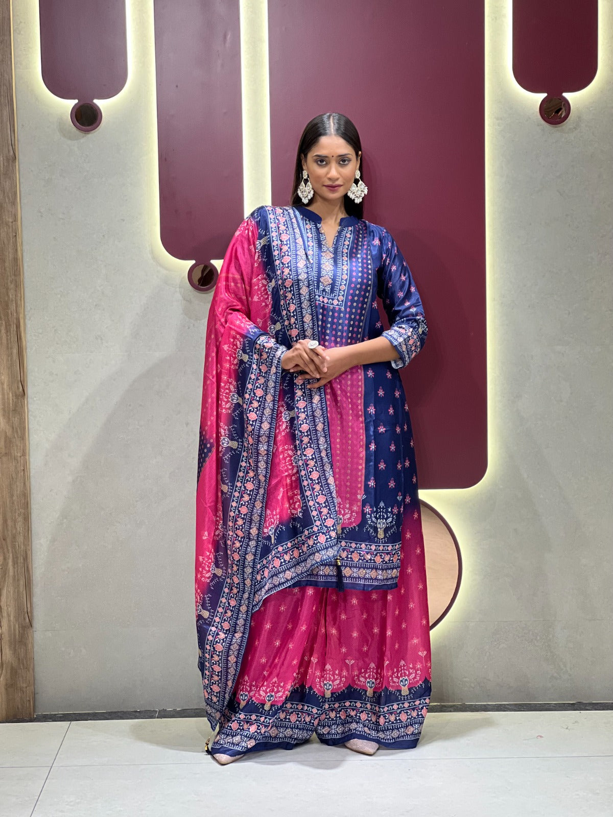 Traditional Chinon Kurta Set