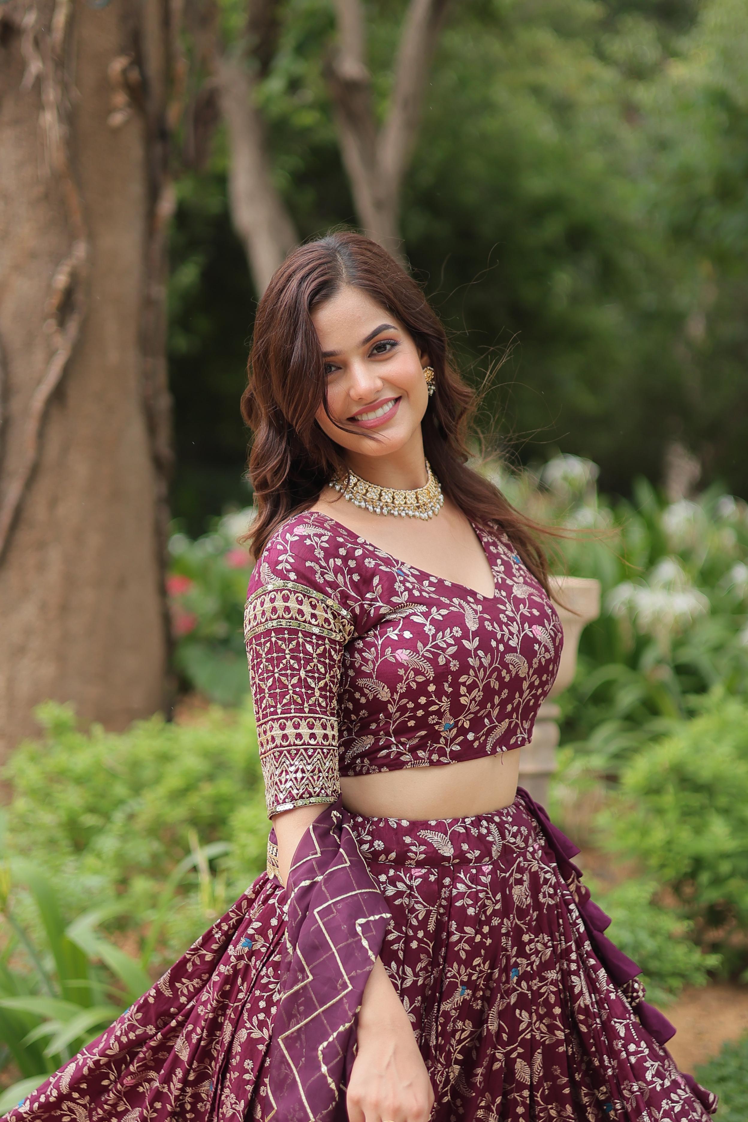 Sequin Embroidered Viscose Lehenga Set