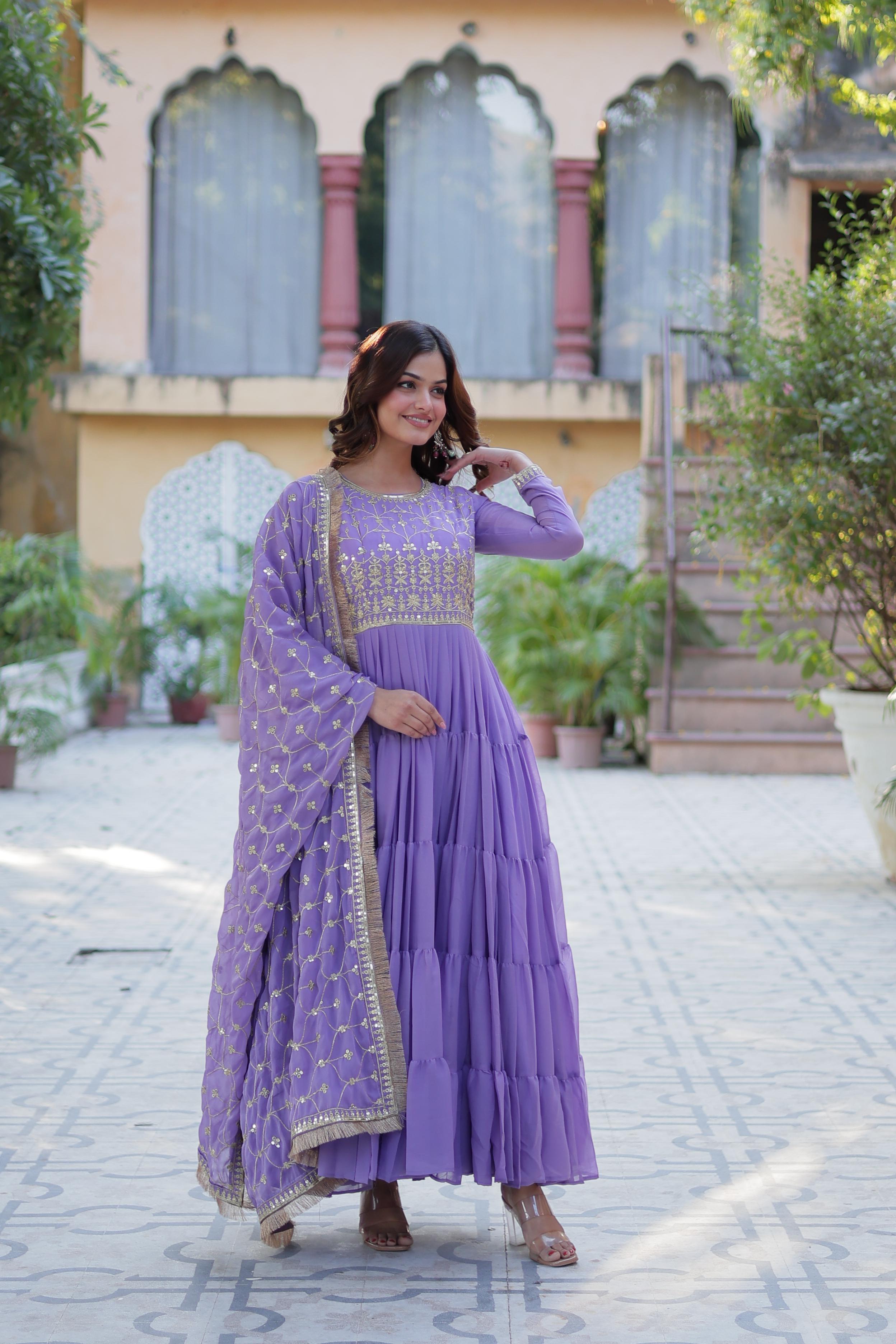 Sequin Embroidery Georgette Anarkali Suit