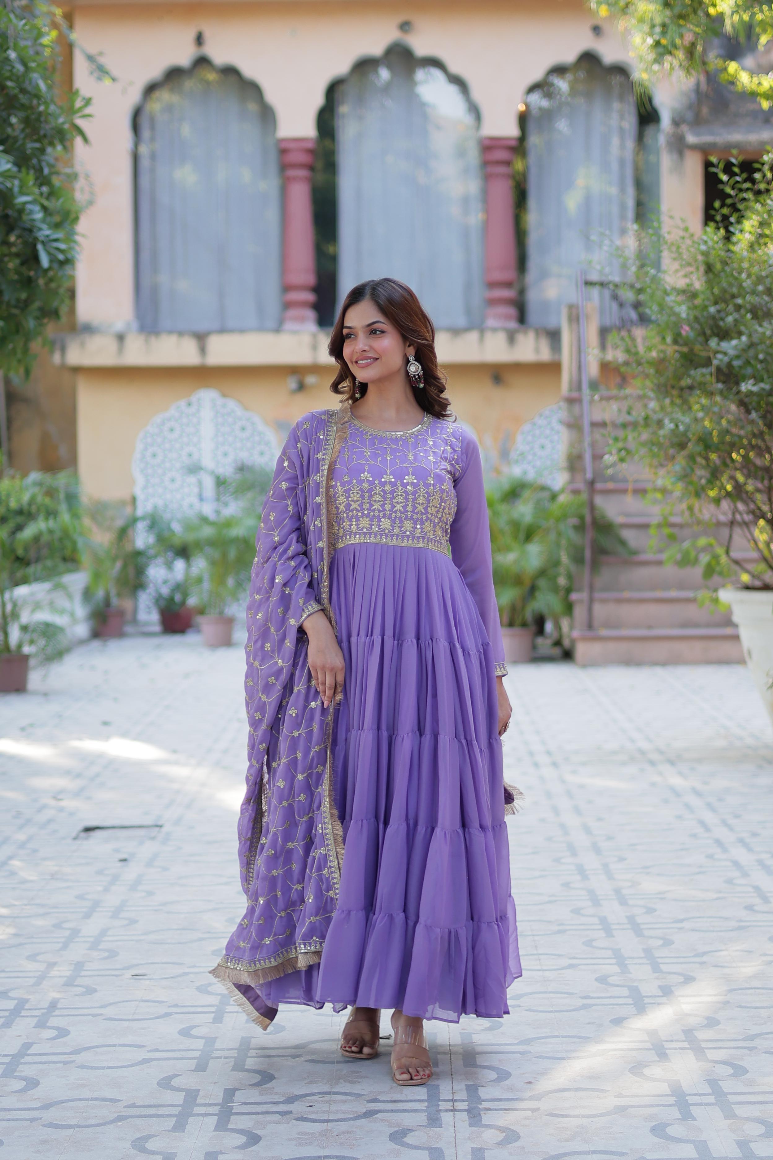 Sequin Embroidery Georgette Anarkali Suit