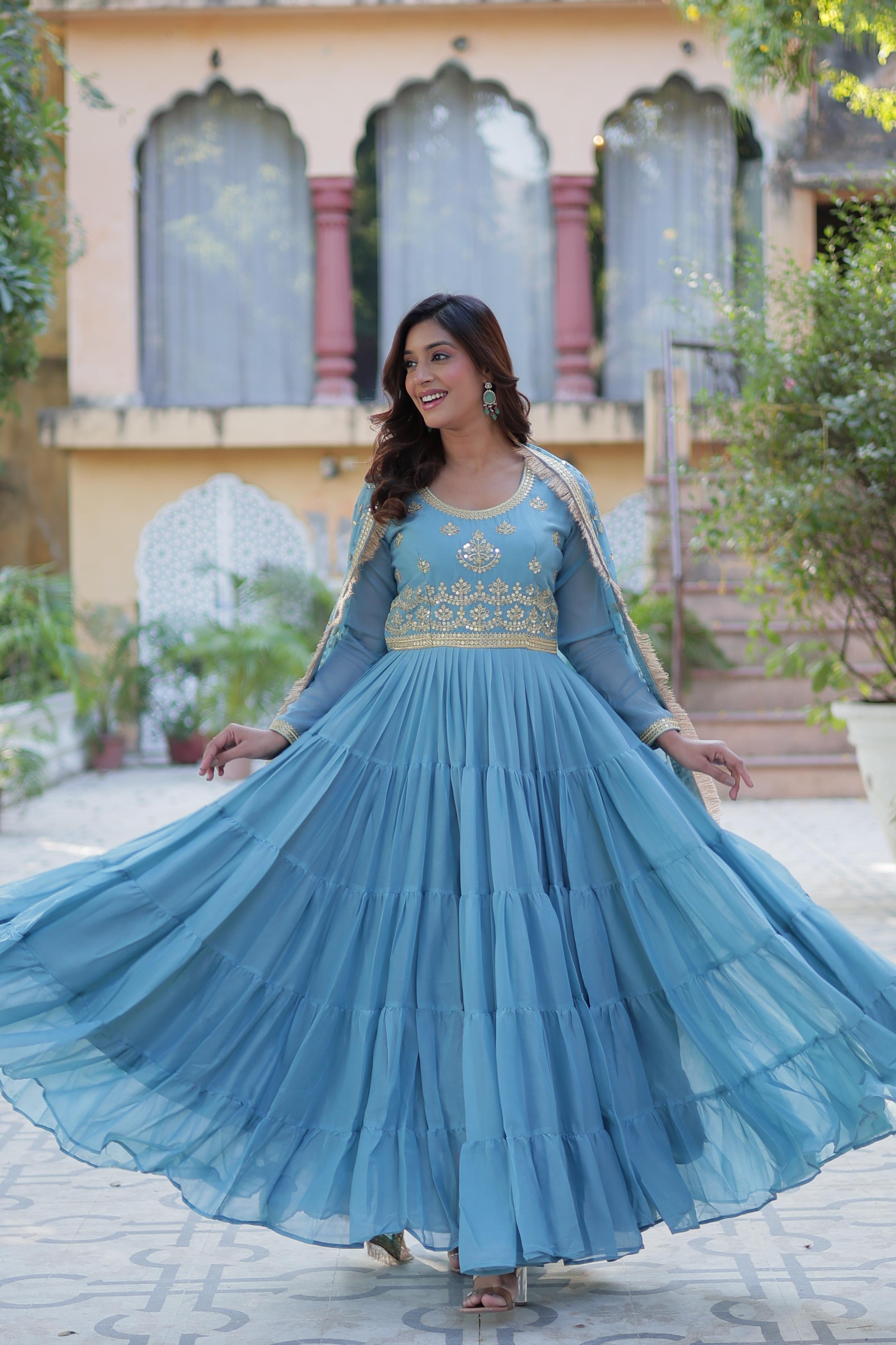 Sequin Embroidery Georgette Anarkali Suit