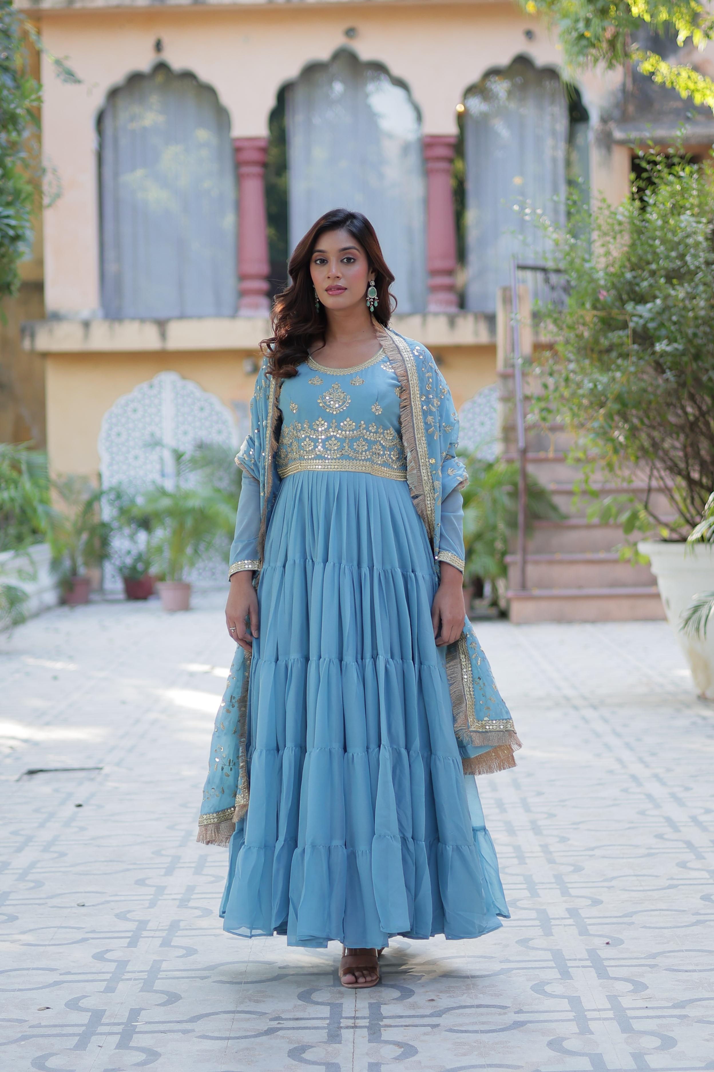 Sequin Embroidery Georgette Anarkali Suit