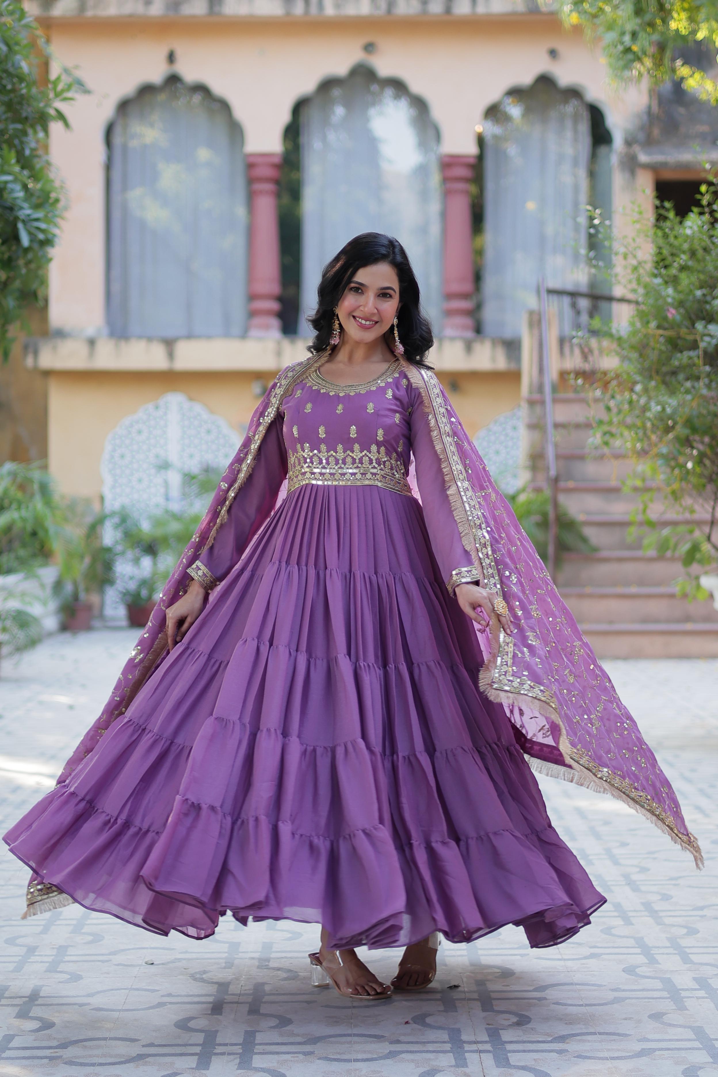 Sequin Embroidery Georgette Anarkali Suit