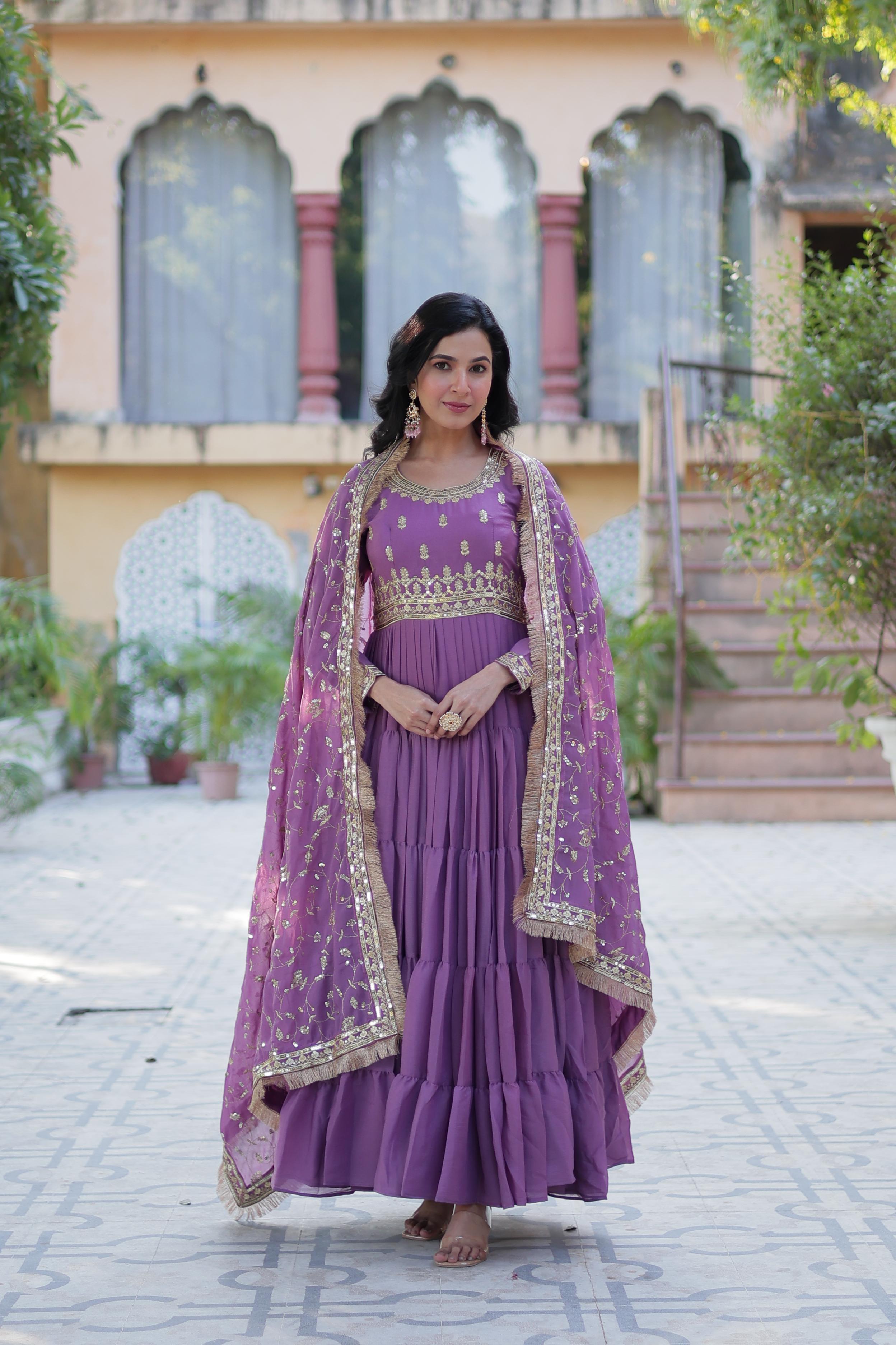 Sequin Embroidery Georgette Anarkali Suit