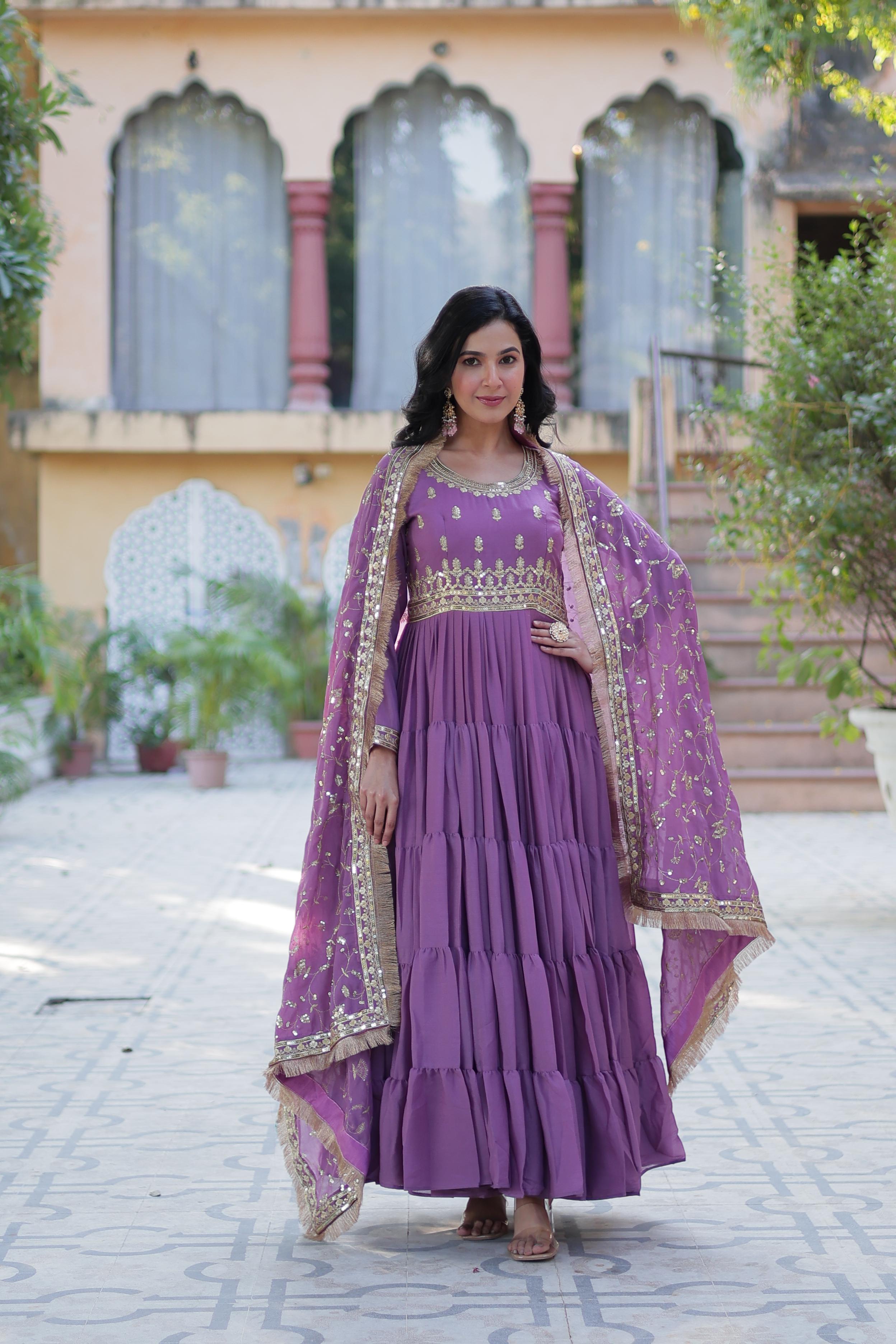 Sequin Embroidery Georgette Anarkali Suit