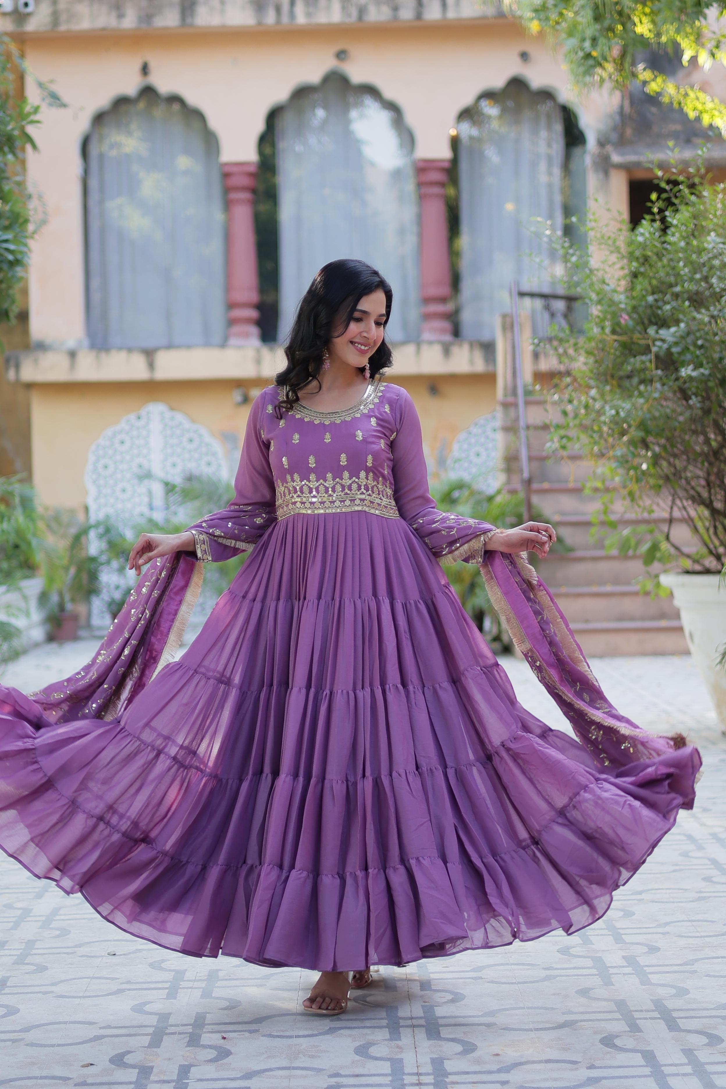 Sequin Embroidery Georgette Anarkali Suit