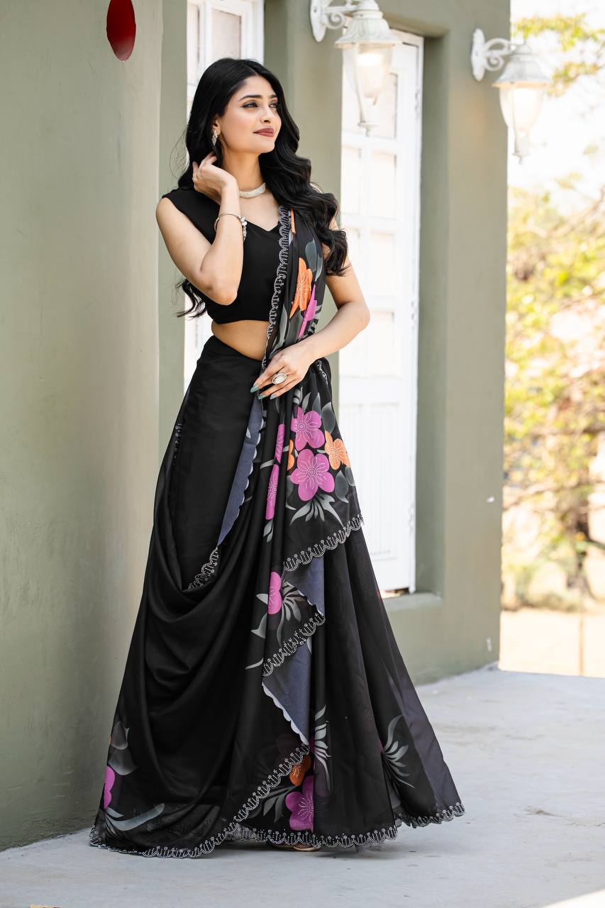 Organza Silk Digital Print Saree