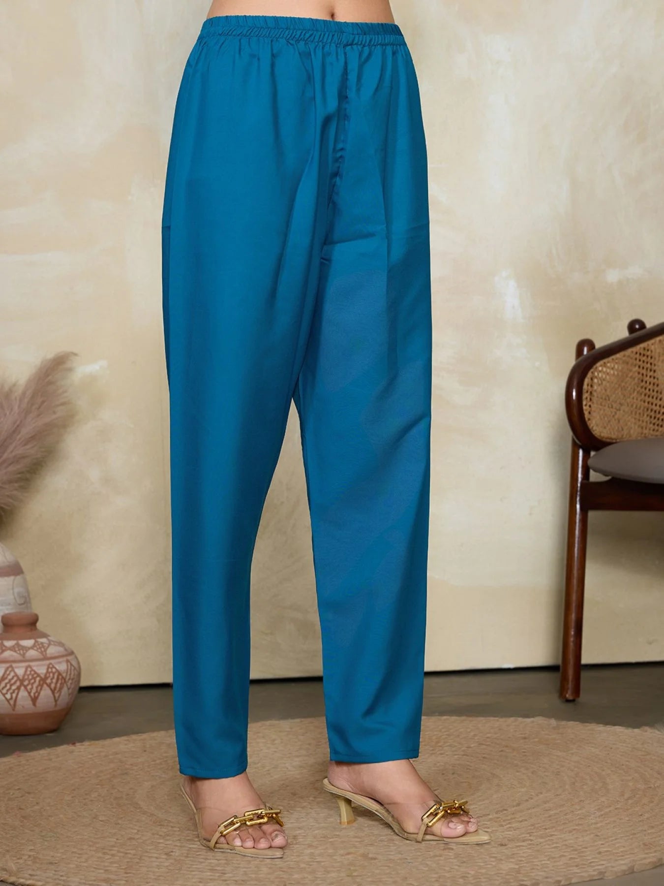 Sky Blue Muslin Silk Floral Digital Print Kurta with Pant