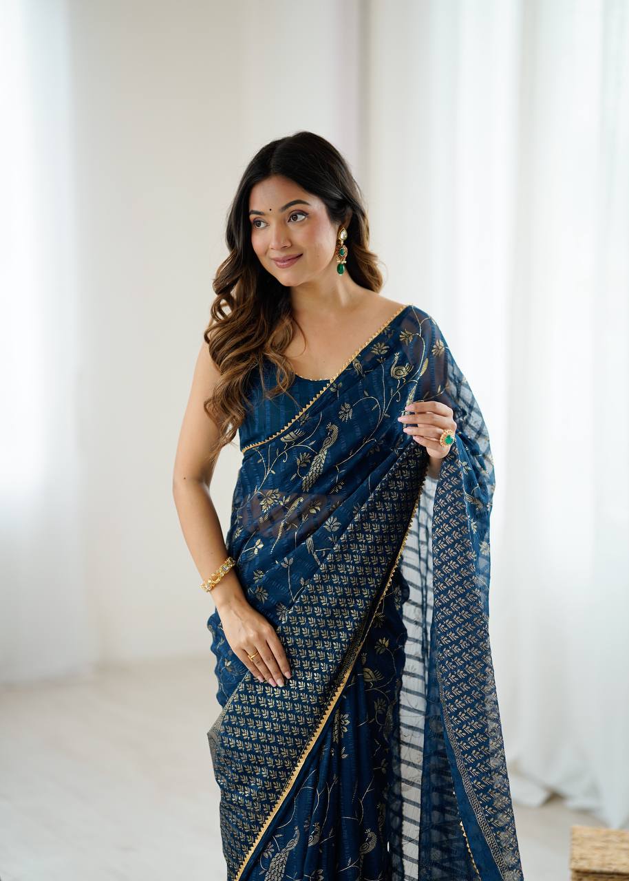 Georgette Foil Printed Saree