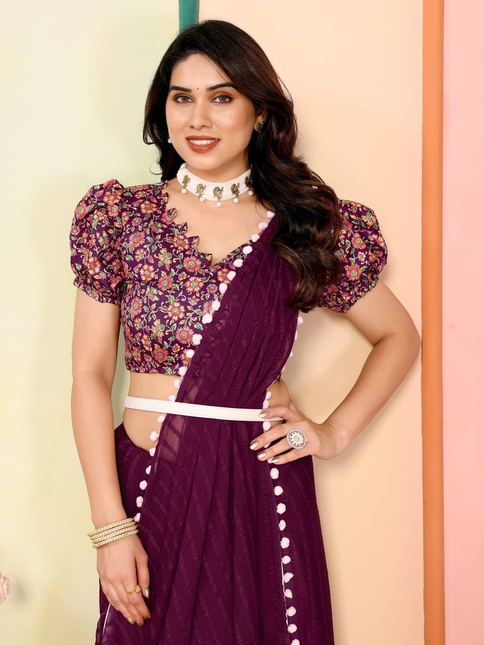 Women's Georgette Patta Silk Saree