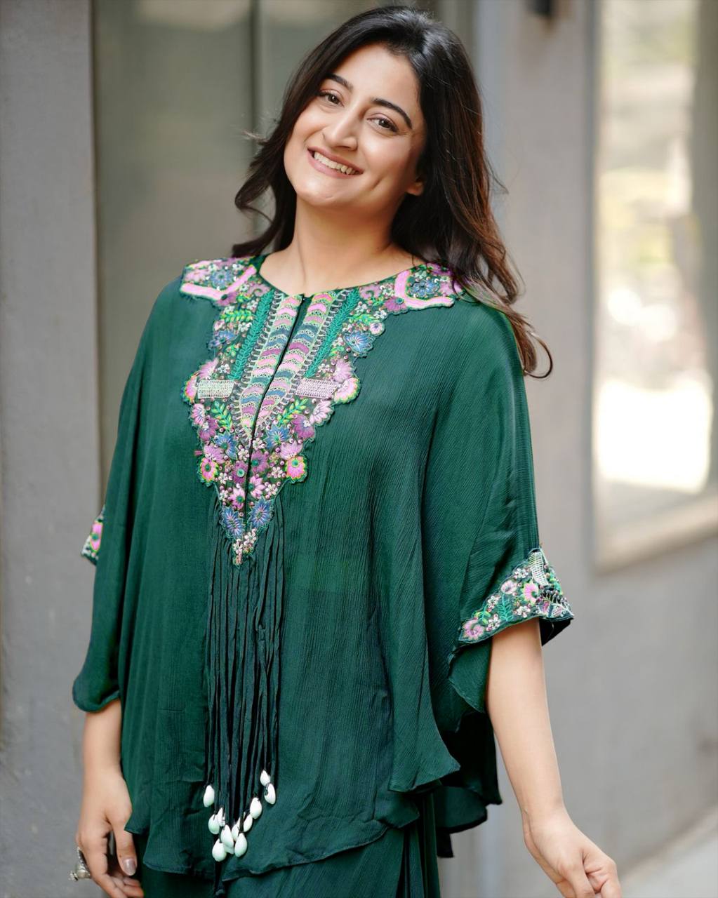 Teal Chinon Sequence Salwar Suit