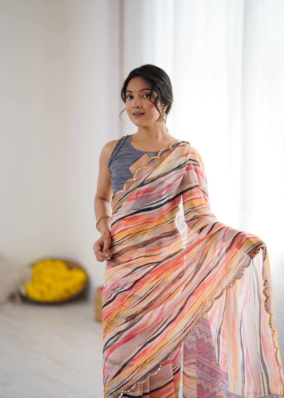 Georgette Printed Saree