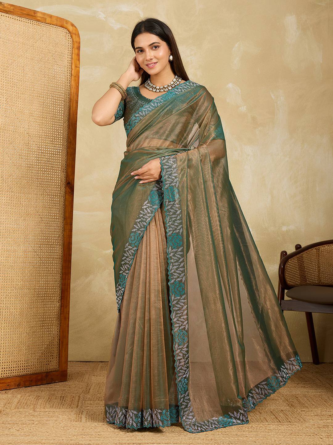 Designer Soft Net Party Saree