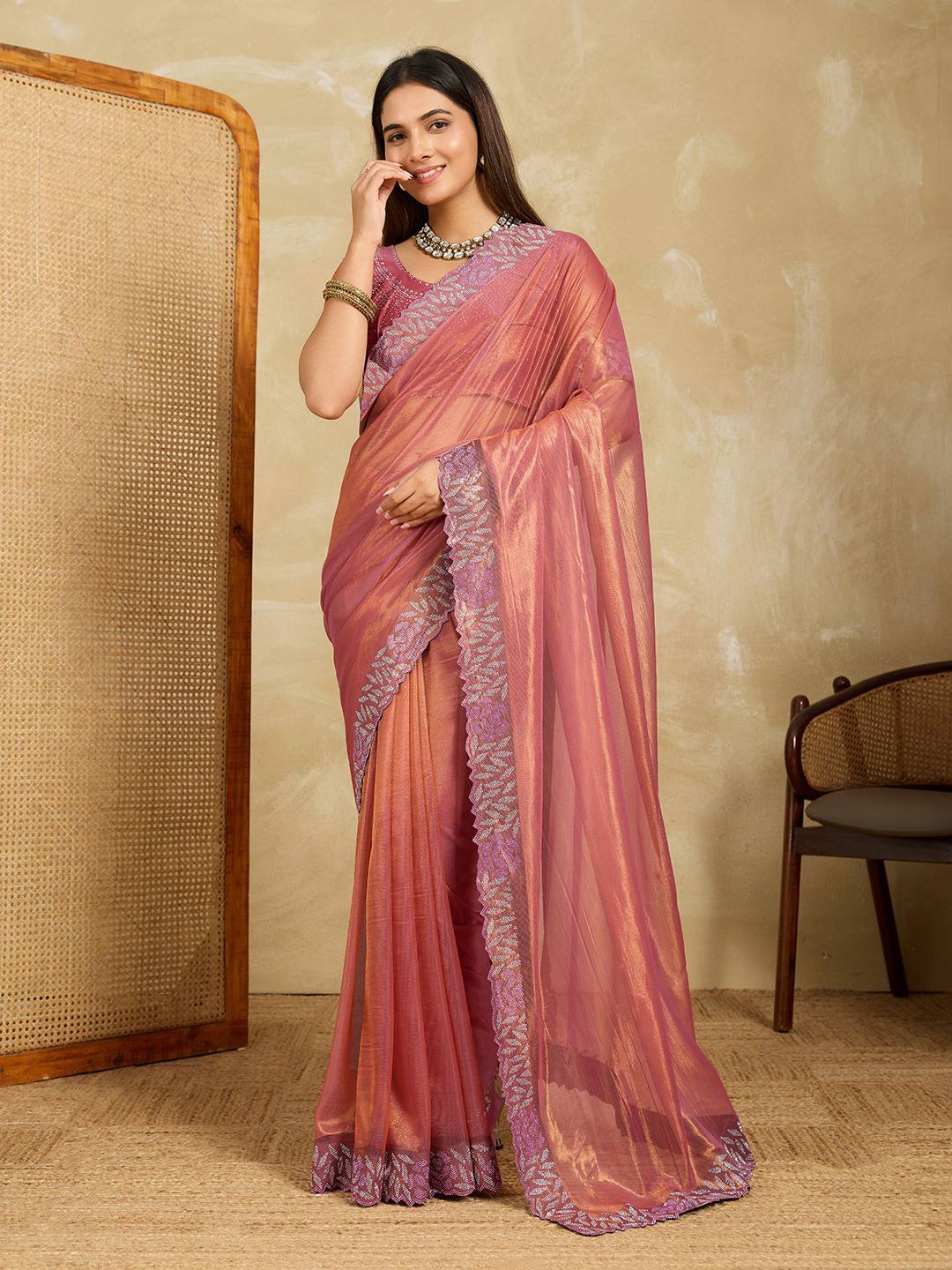 Designer Soft Net Party Saree